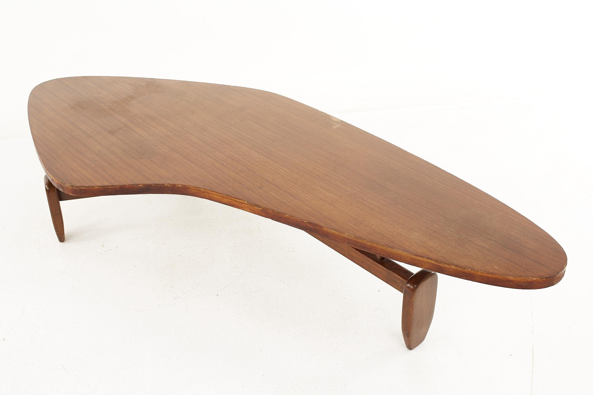 John Keal for Brown Saltman Mid-Century Bleached Mahogany Outrigger Coffee Table 4