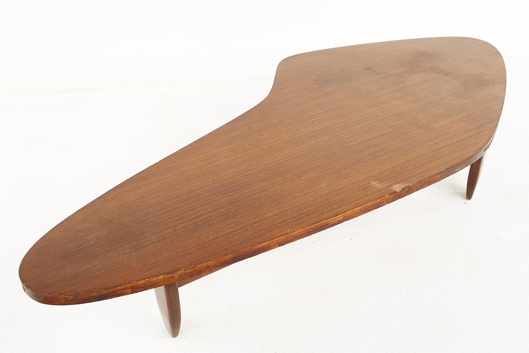 John Keal for Brown Saltman Mid-Century Bleached Mahogany Outrigger Coffee Table 3