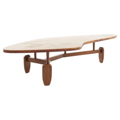John Keal for Brown Saltman Mid-Century Bleached Mahogany Outrigger Coffee Table