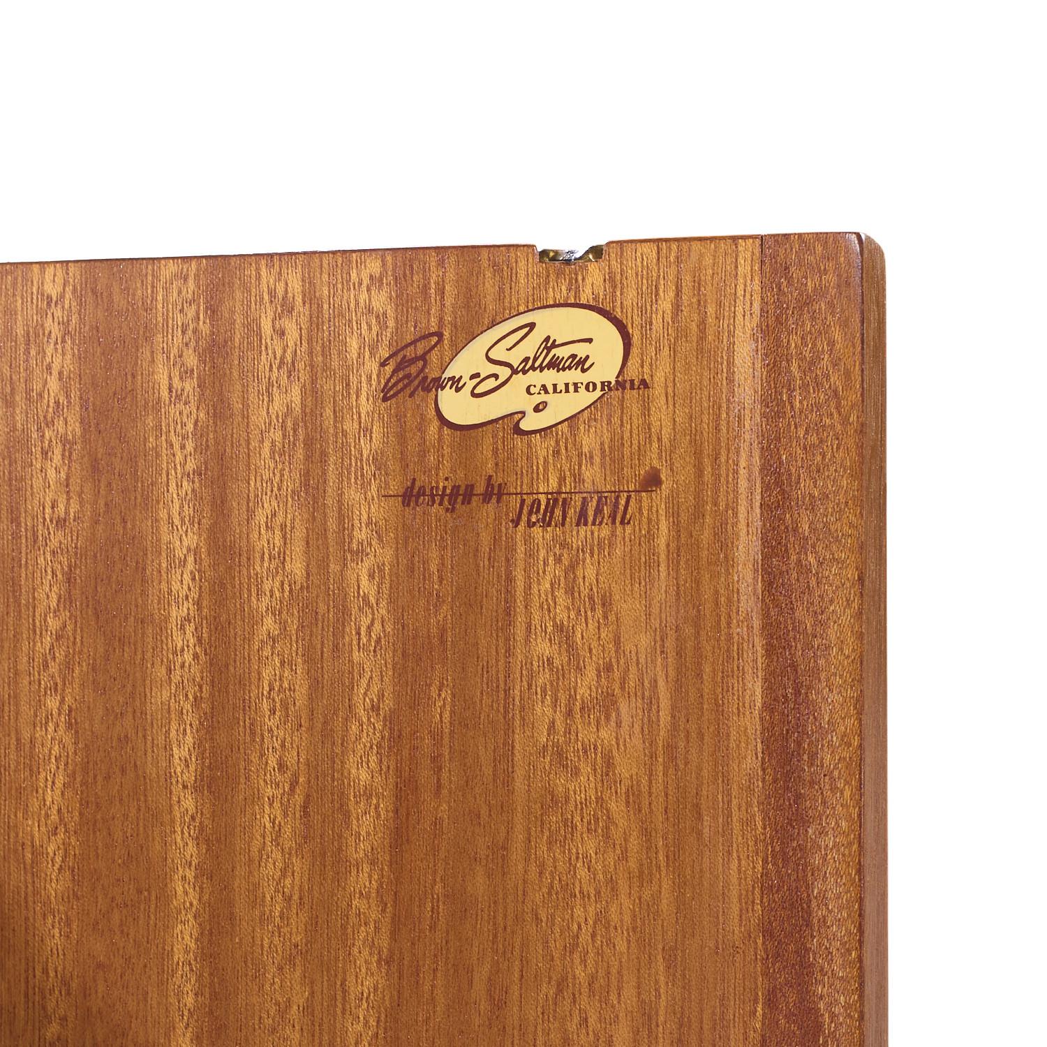 John Keal para Brown Saltman Credenza con puerta de tambor de caoba blanqueada de mediados de siglo en venta 2