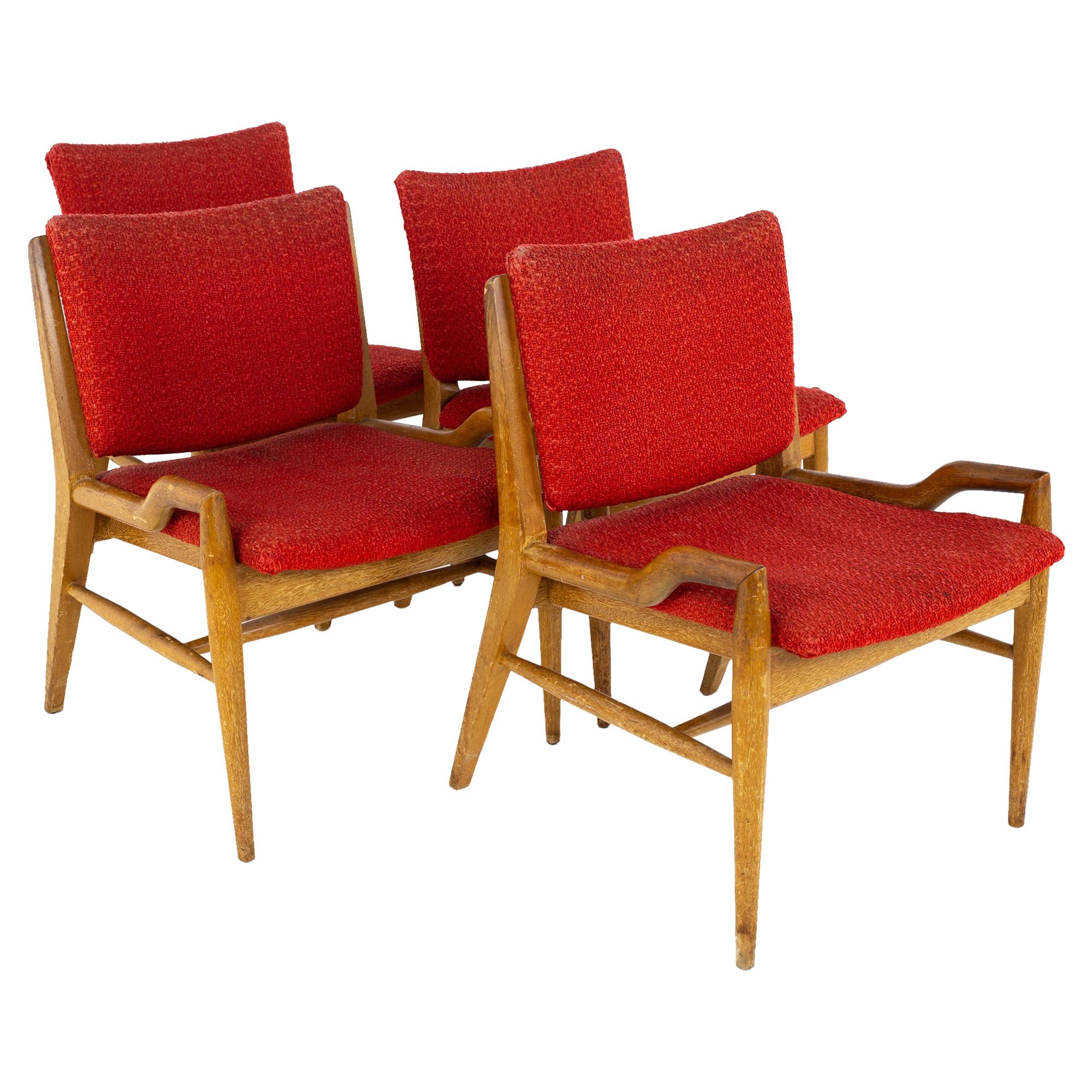 John Keal for Brown Saltman Mid Century Mahogany Dining Chairs, Set of 4