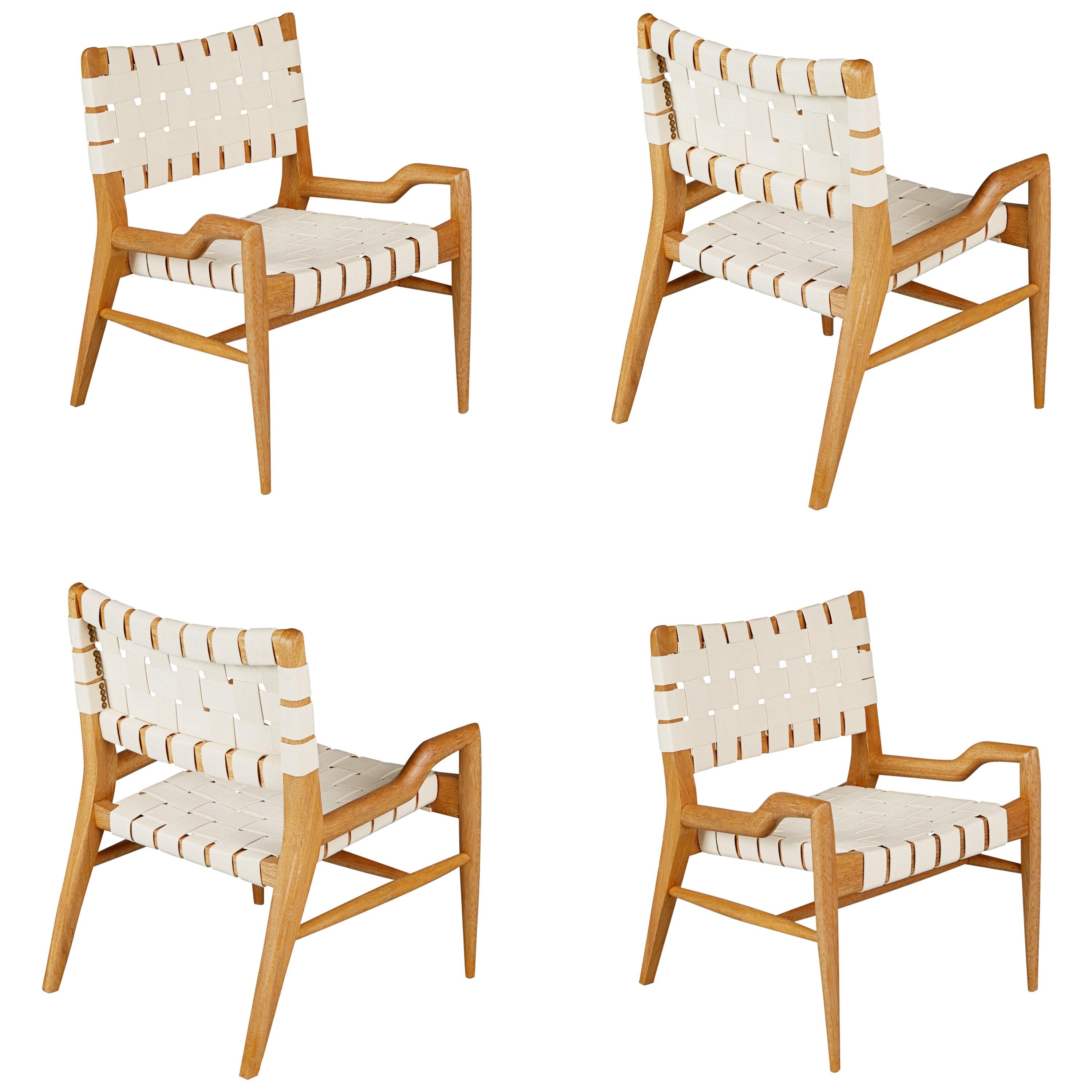 John Keal for Brown Saltman Sculptural Lounge Chairs, Set of Four, circa 1954