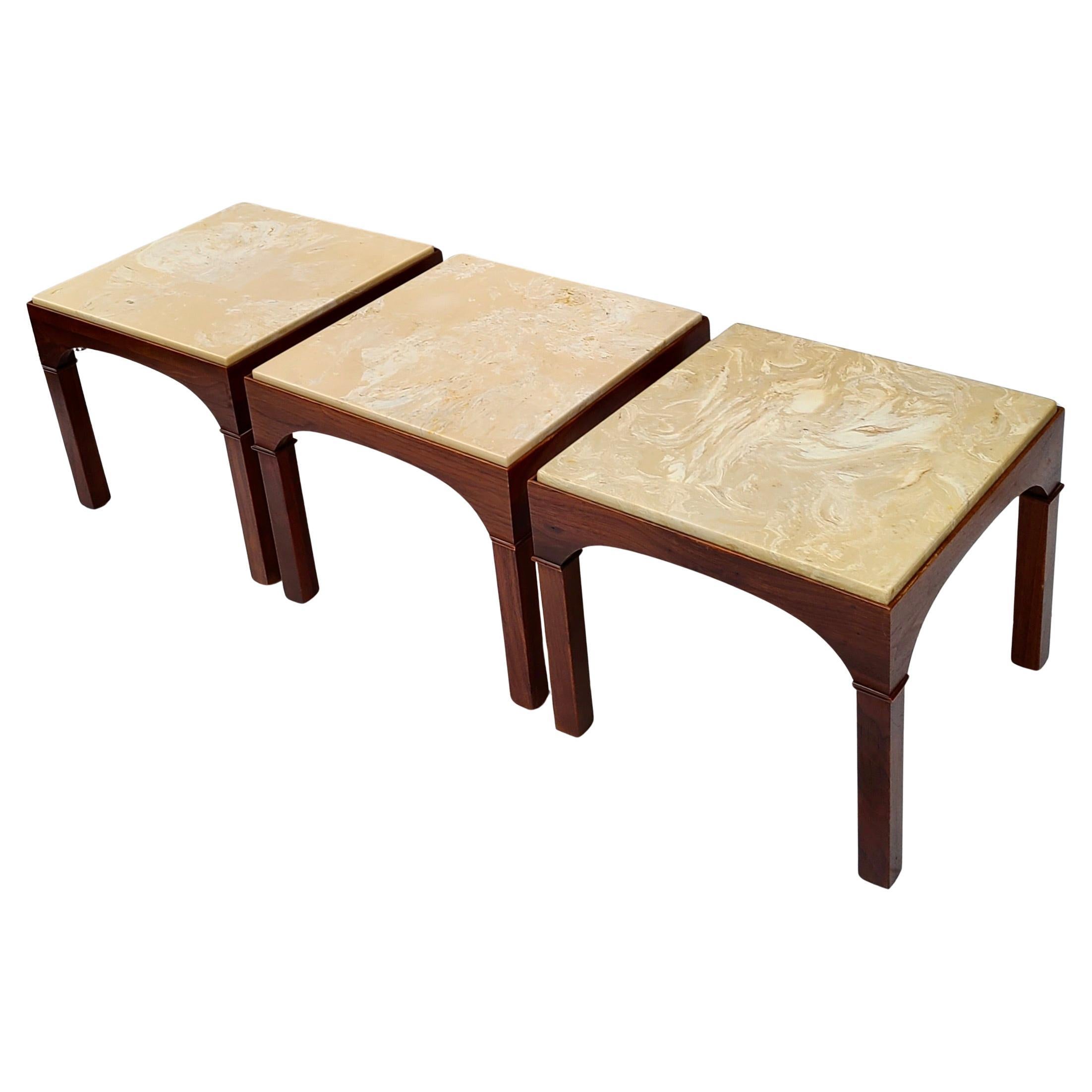 Ensemble de 3 tables d'appoint cubiques John Keal pour Brown Saltman en vente 6