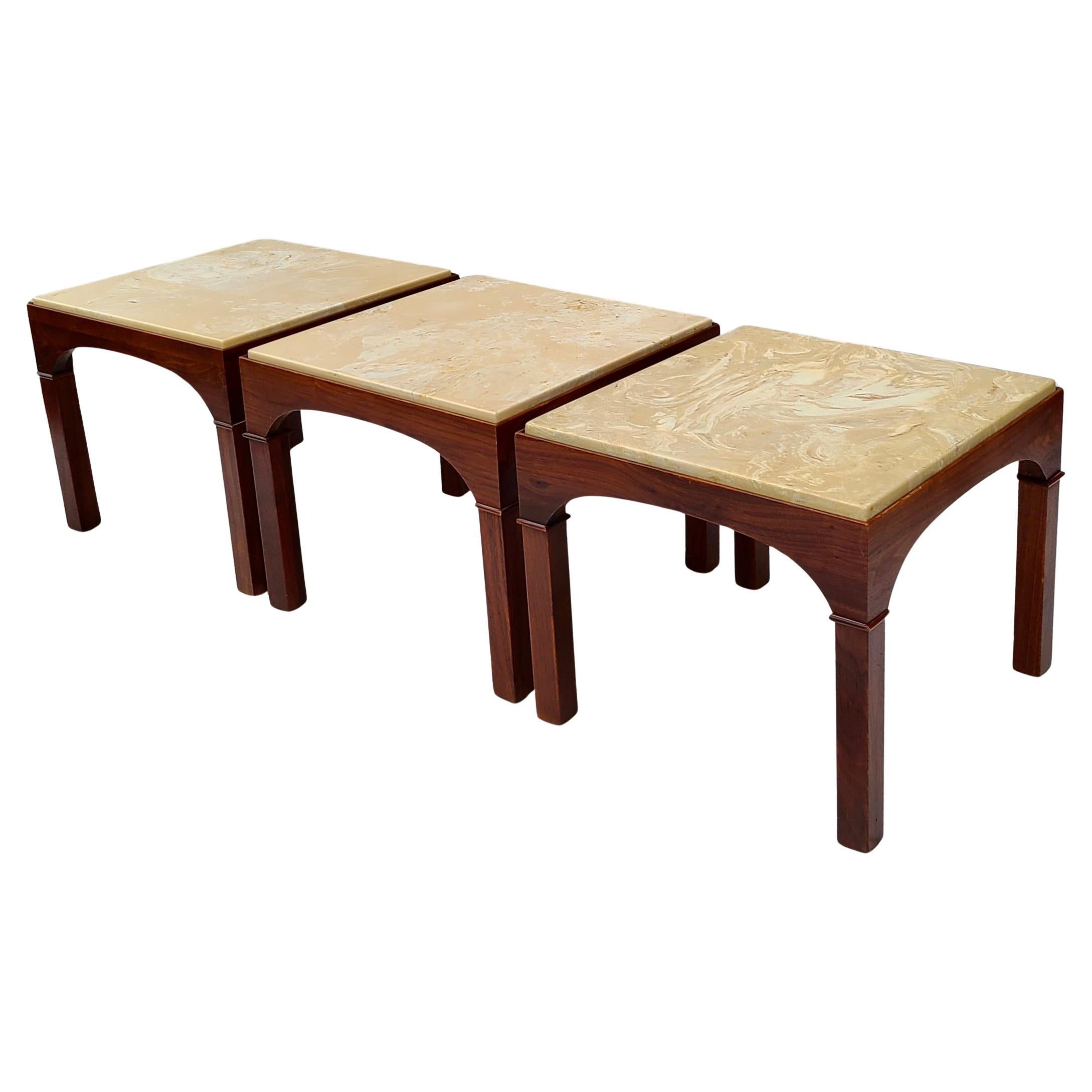 Ensemble de 3 tables d'appoint cubiques John Keal pour Brown Saltman Bon état - En vente à Fraser, MI