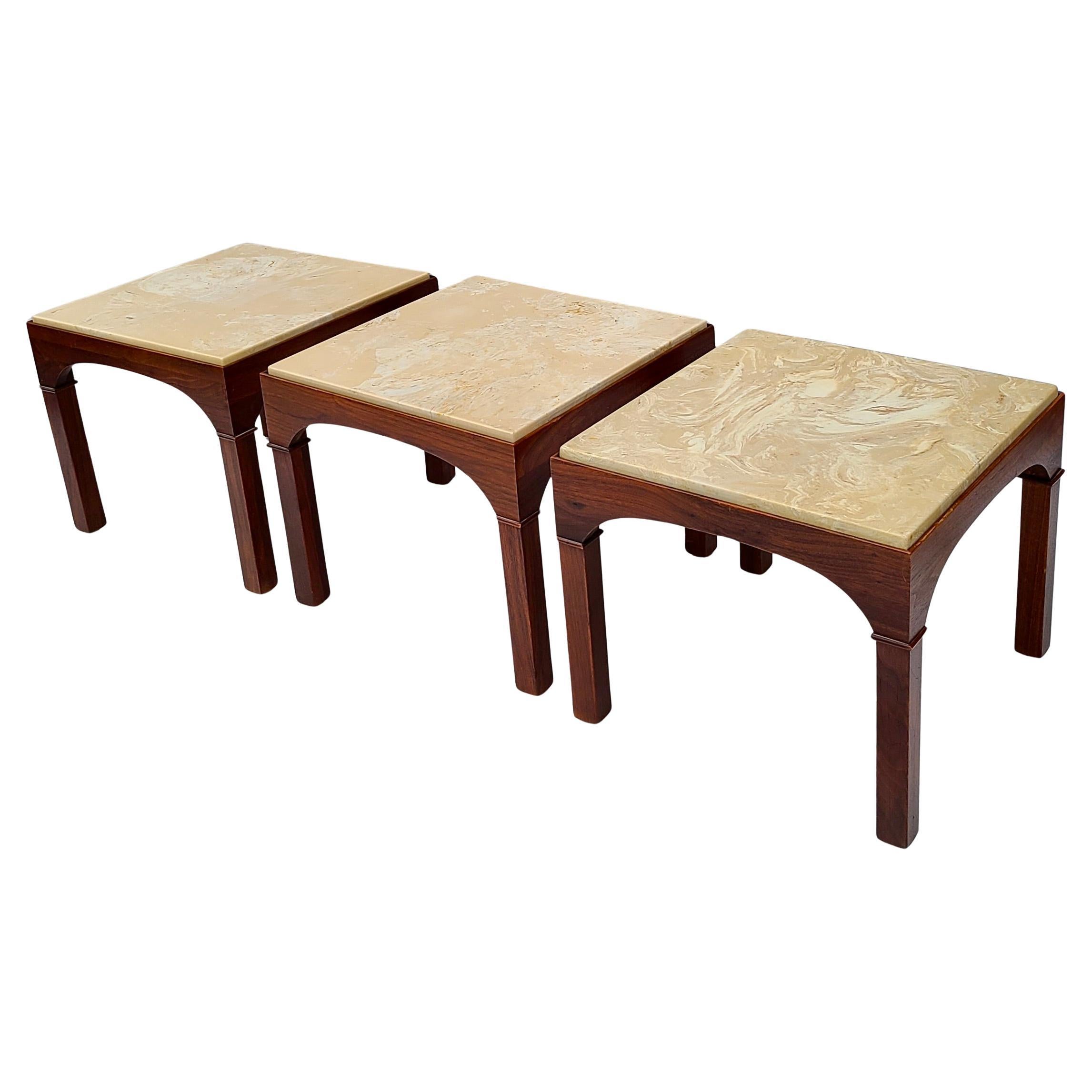 Ensemble de 3 tables d'appoint cubiques John Keal pour Brown Saltman en vente 2