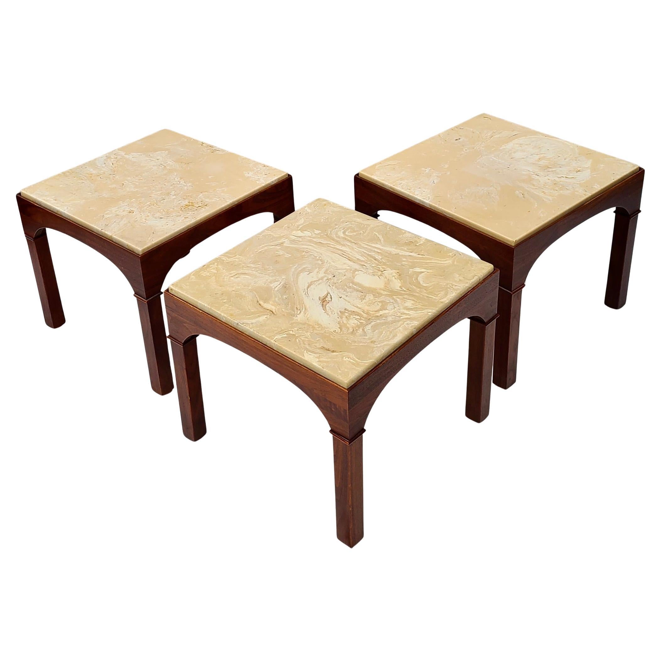 Ensemble de 3 tables d'appoint cubiques John Keal pour Brown Saltman en vente 3