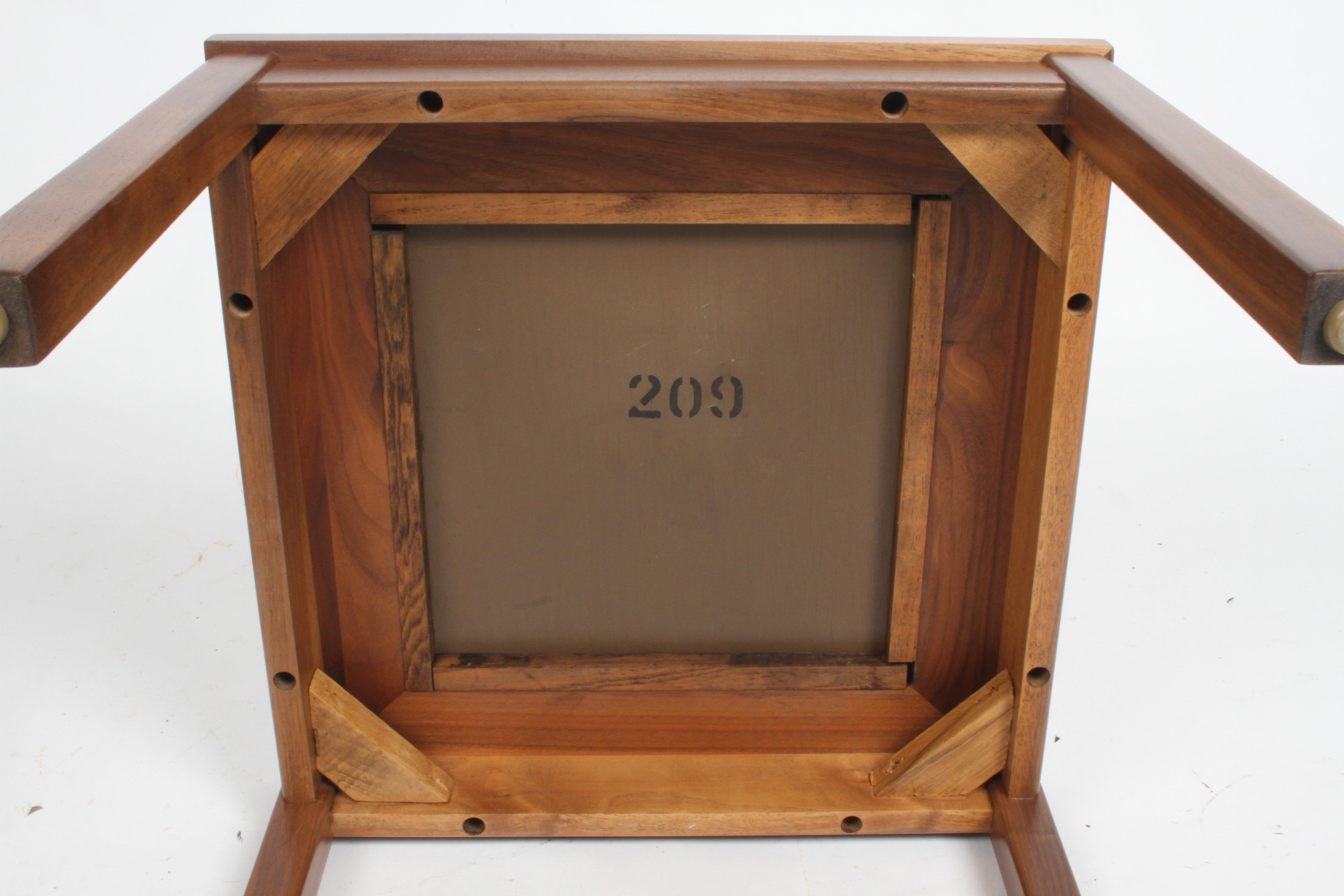 John Keal for Brown Saltman Snowbell Tree Tile Top Design, Walnut Side Tables For Sale 6