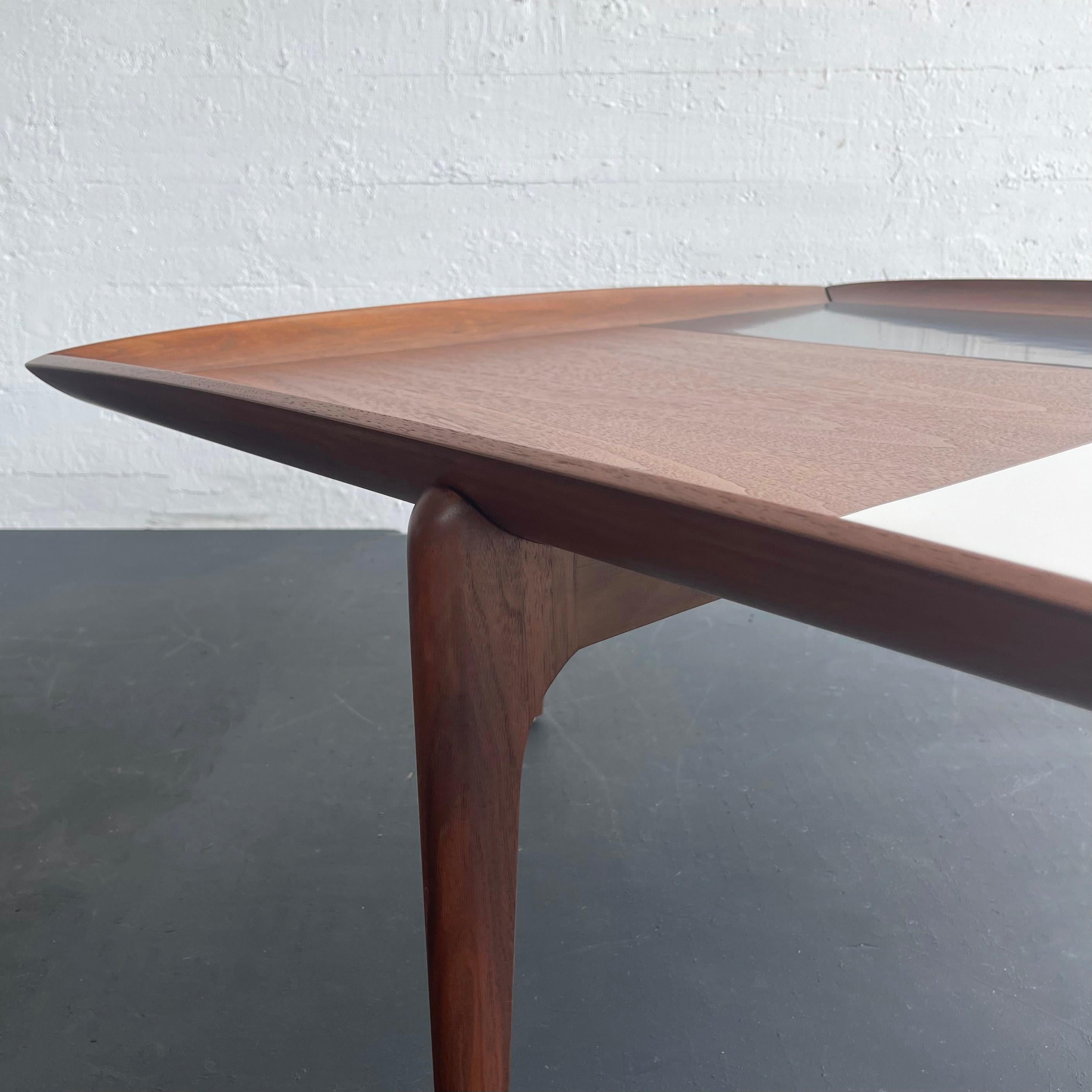20th Century John Keal For Brown-Saltman Square Walnut And Laminate Checkered Coffee Table