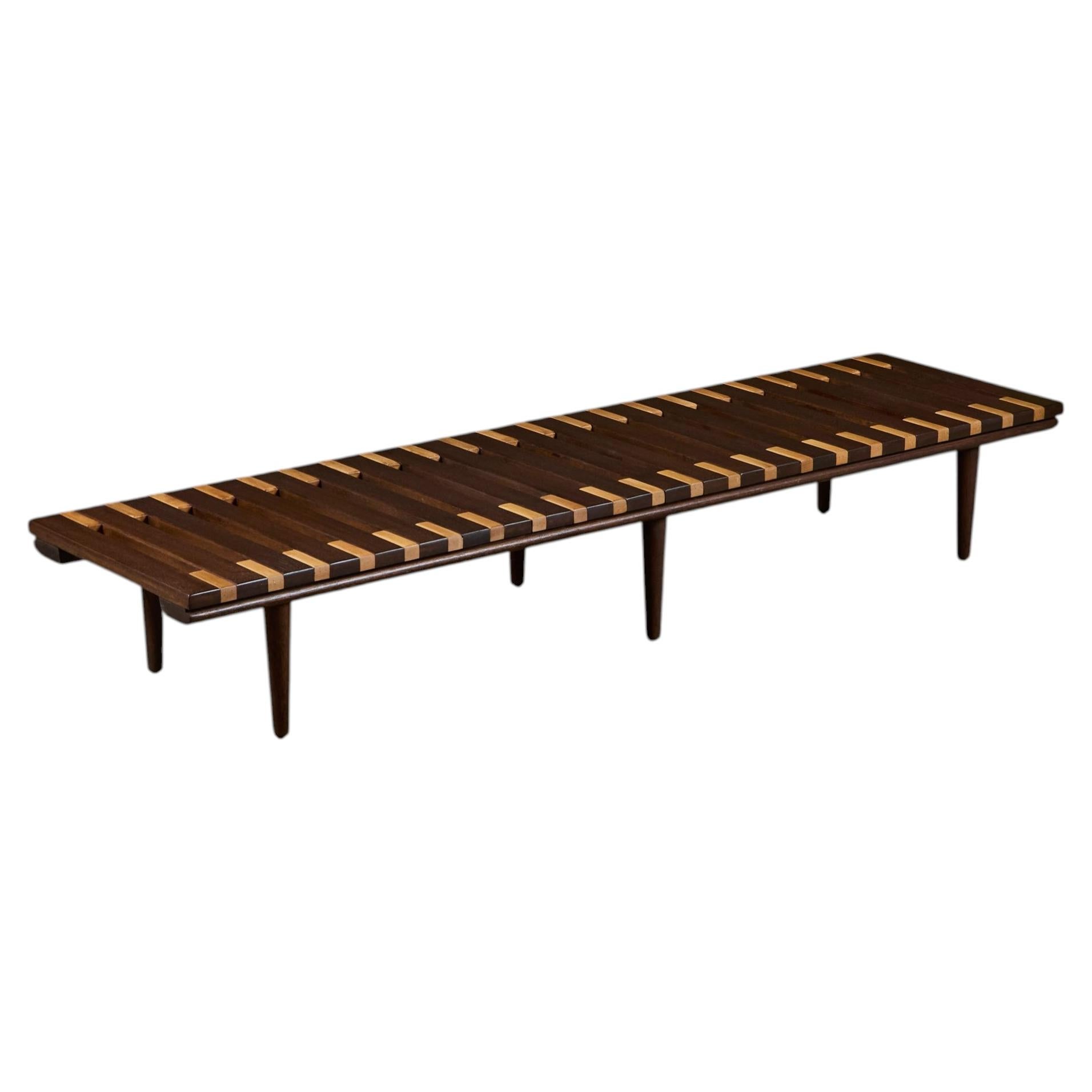 John Keal for Brown Saltman Two-Tone Slat Bench