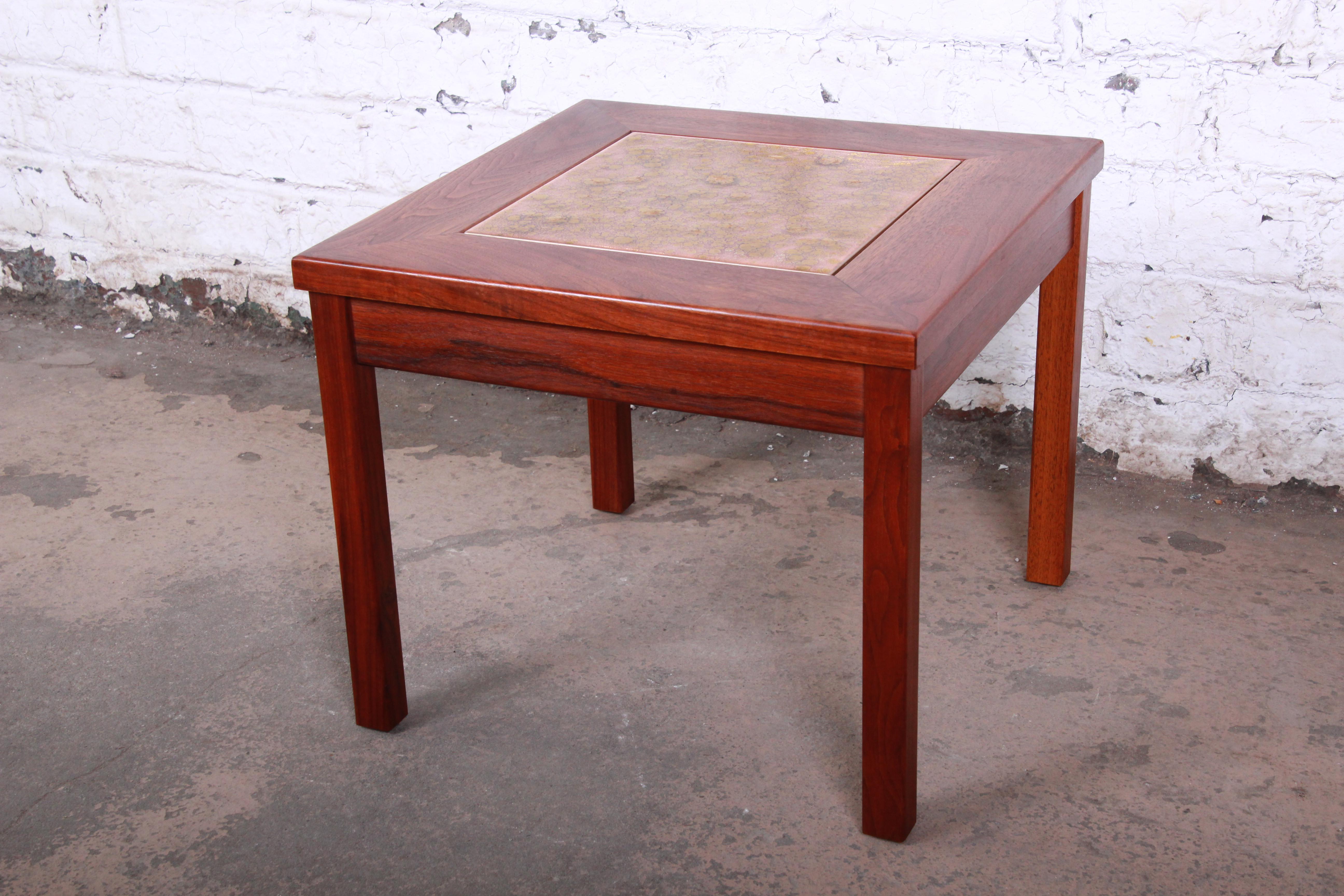 brown saltman side table