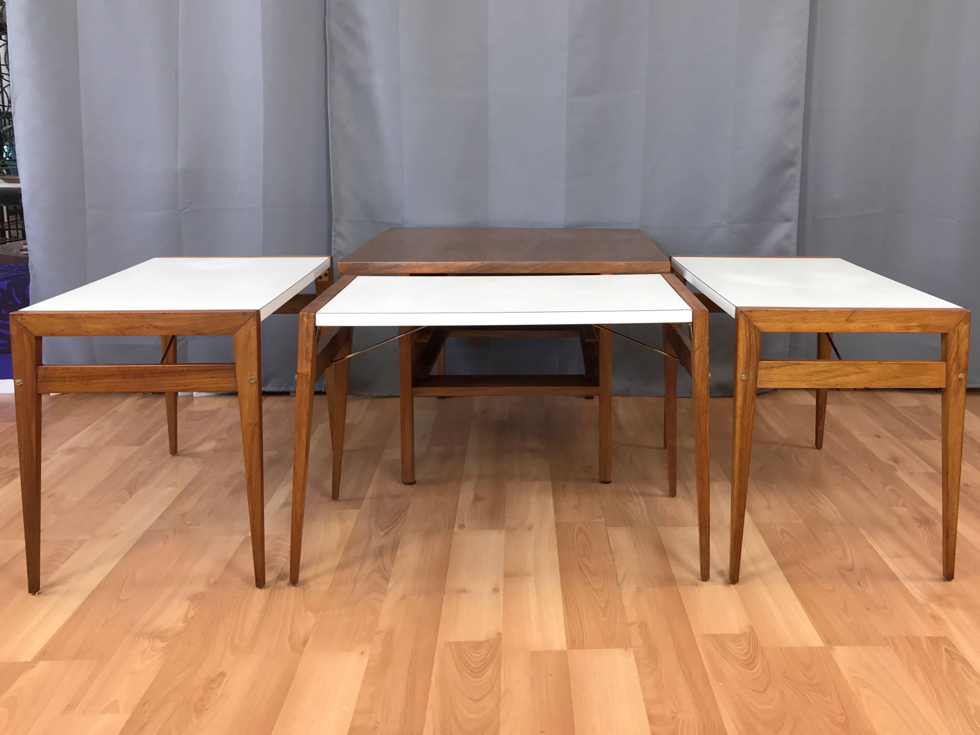 American John Keal for Brown-Saltman Walnut and Laminate Folding Table Set
