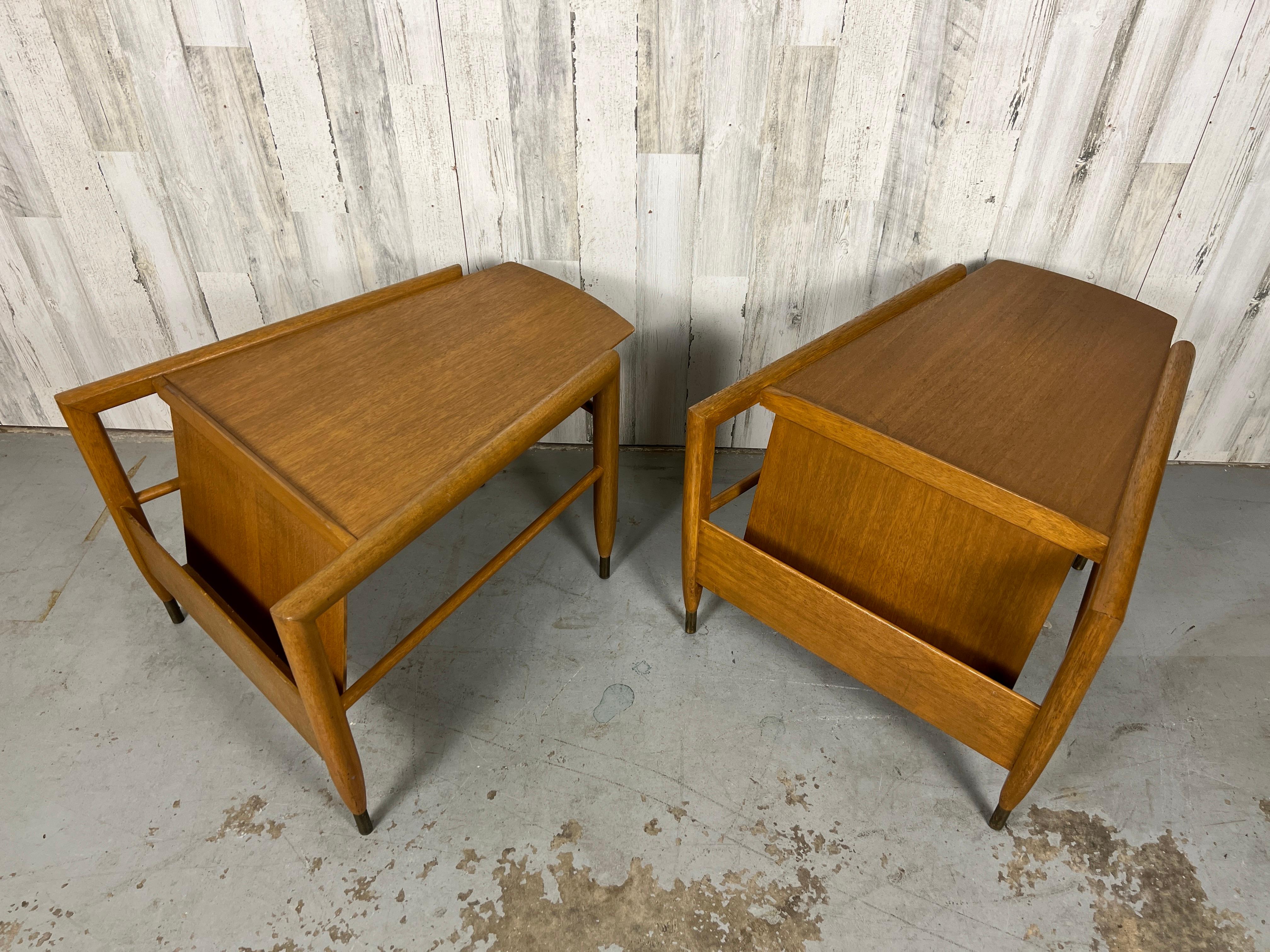 Mid-Century Modern John Keal for Brown Saltman Wedge End Tables For Sale