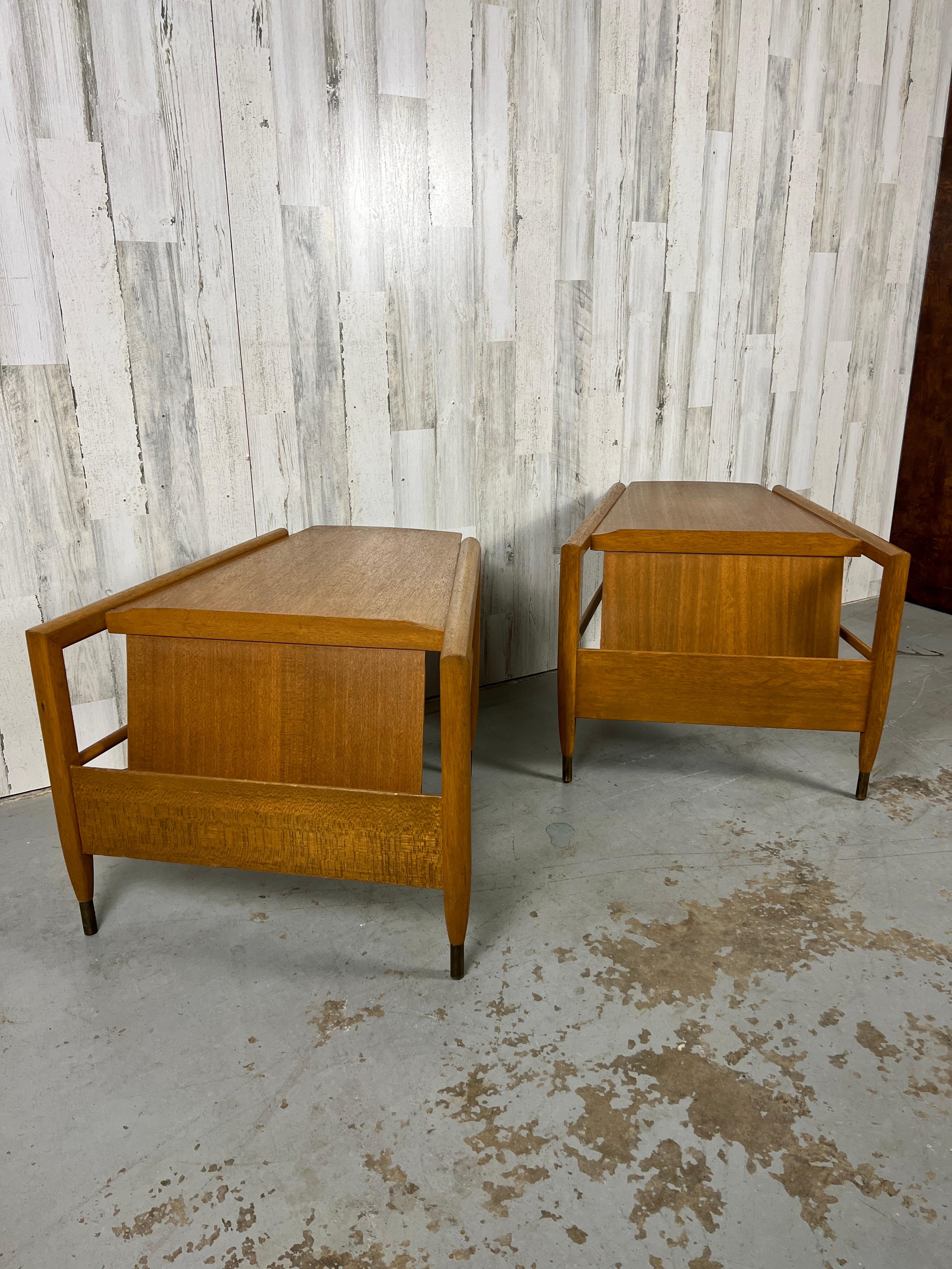 John Keal for Brown Saltman Wedge End Tables In Good Condition For Sale In Denton, TX