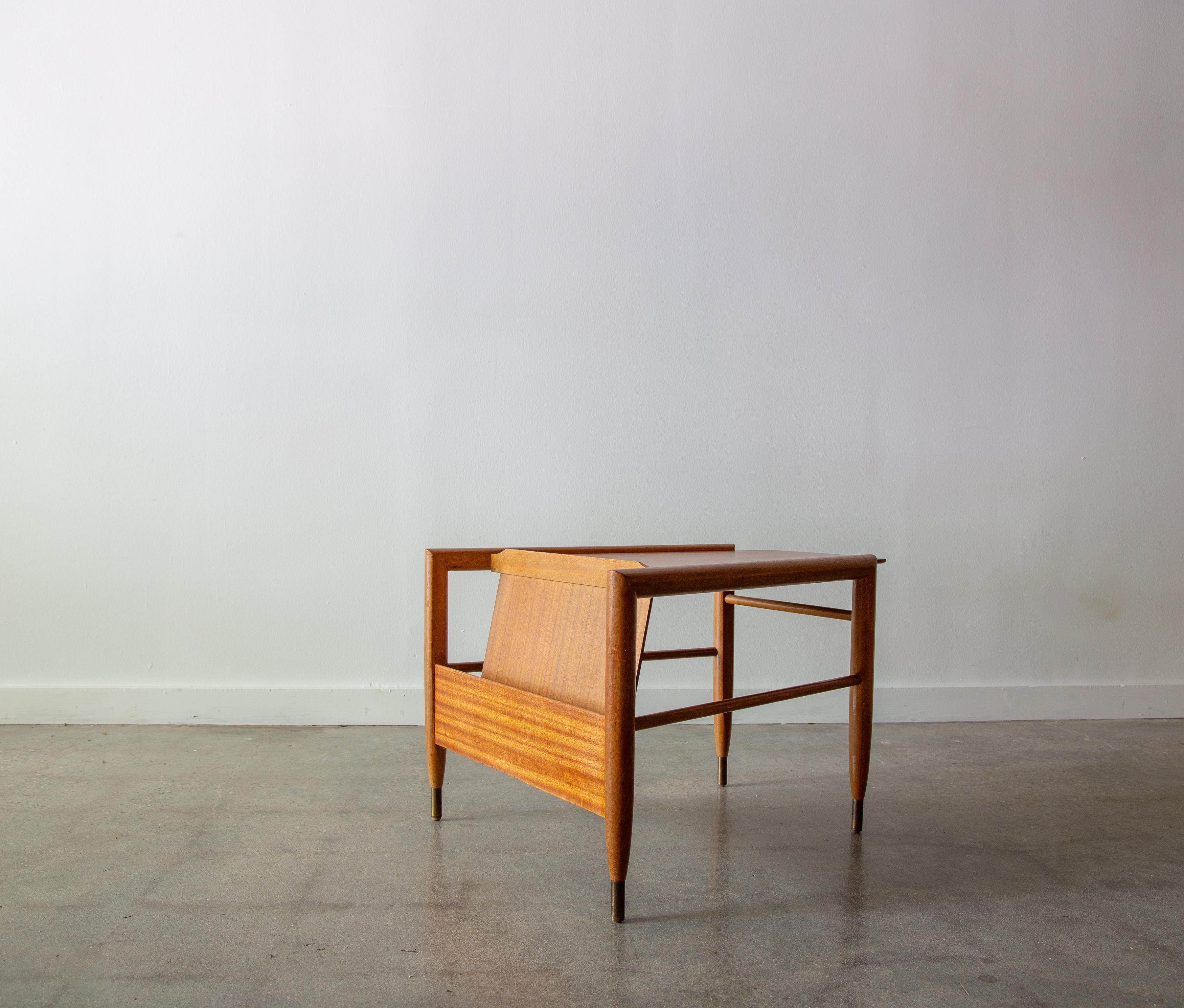 American John Keal for Brown Saltman Wedge Table with Magazine Rack mid century modern