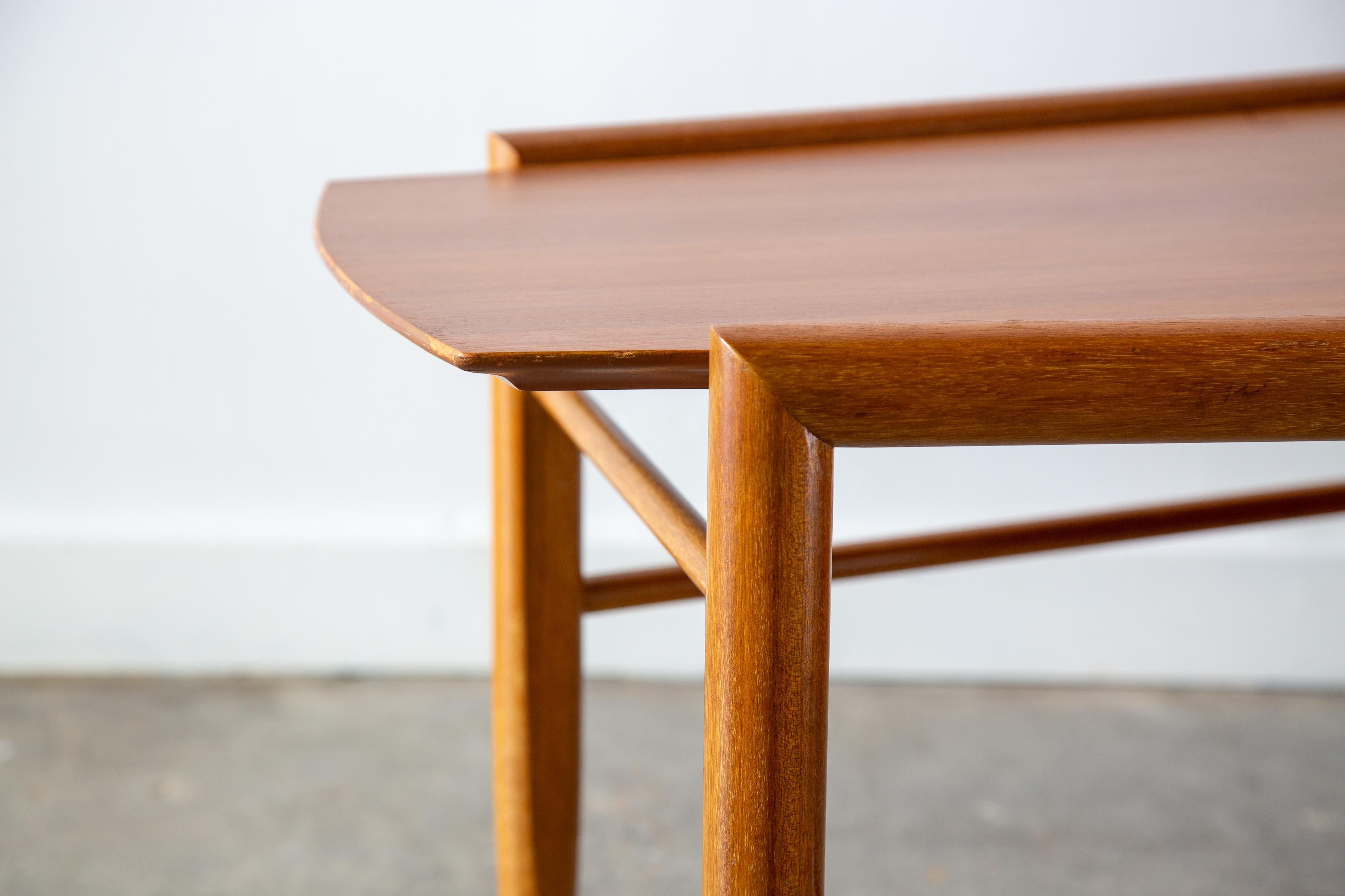 John Keal for Brown Saltman Wedge Table with Magazine Rack mid century modern 2