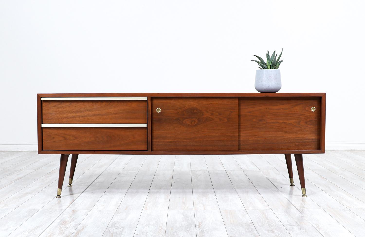 John Keal Low-Profile walnut credenza for brown saltman.