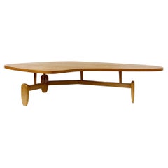 John Keal Mahogany Biomorphic Outrigger Coffee Table for Brown Saltman, ca 1950s