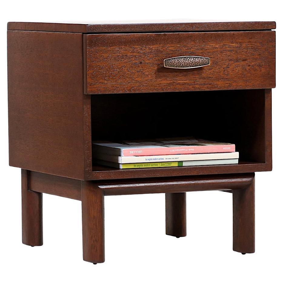 Expertly Restored - John Keal Night Stand with Bookshelf for Brown Saltman For Sale