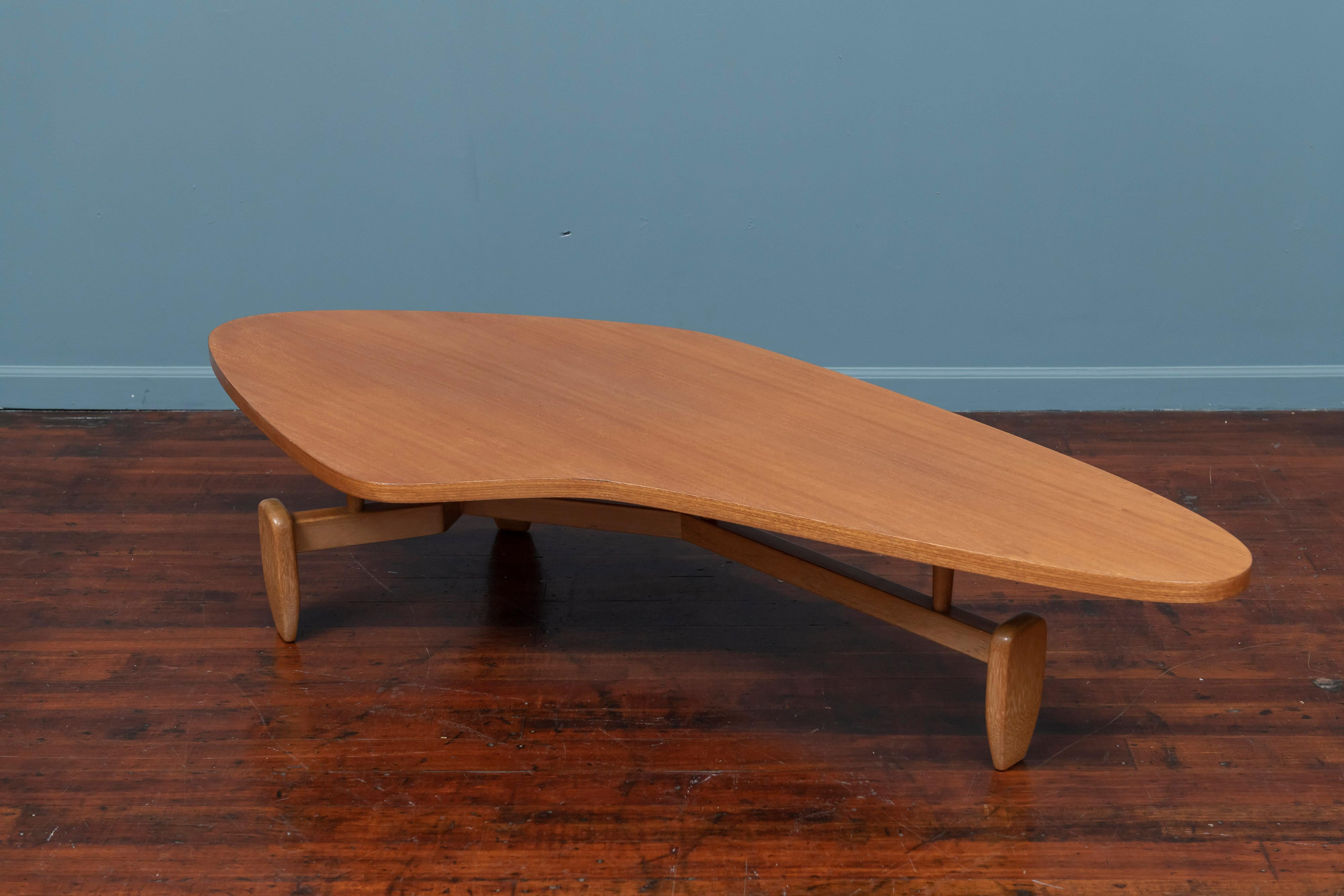 Mid-Century Modern John Keal Outrigger Coffee Table for Brown Saltman