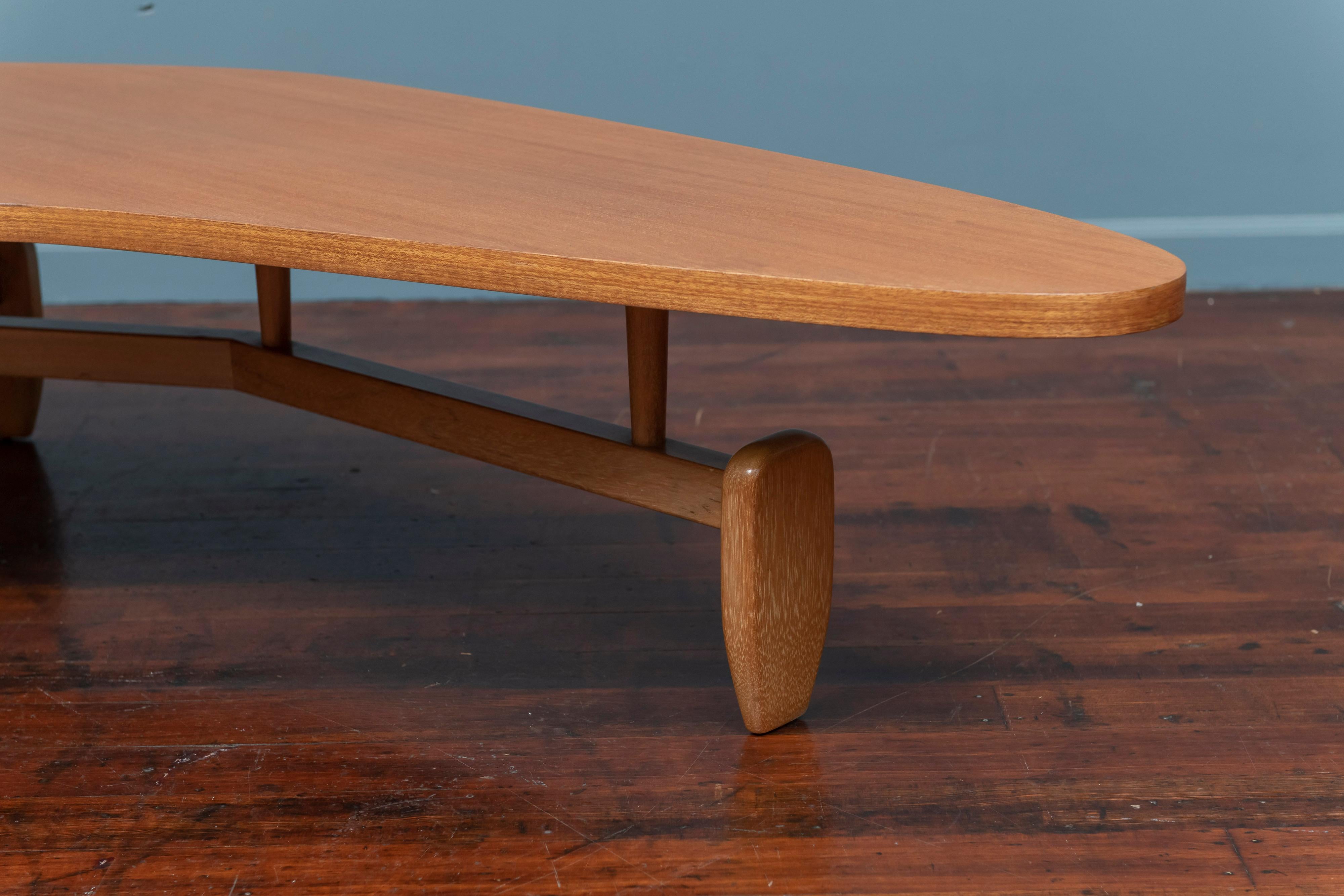 John Keal Outrigger Coffee Table for Brown Saltman In Good Condition In San Francisco, CA