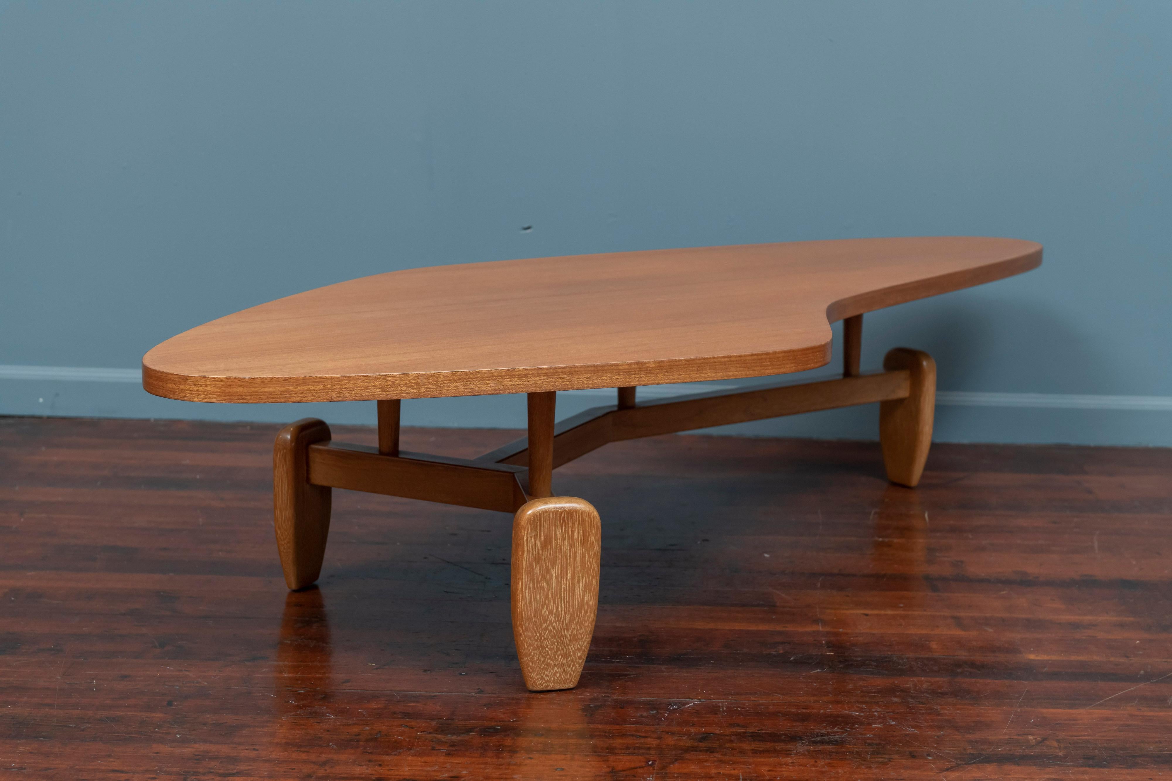 Mid-20th Century John Keal Outrigger Coffee Table for Brown Saltman