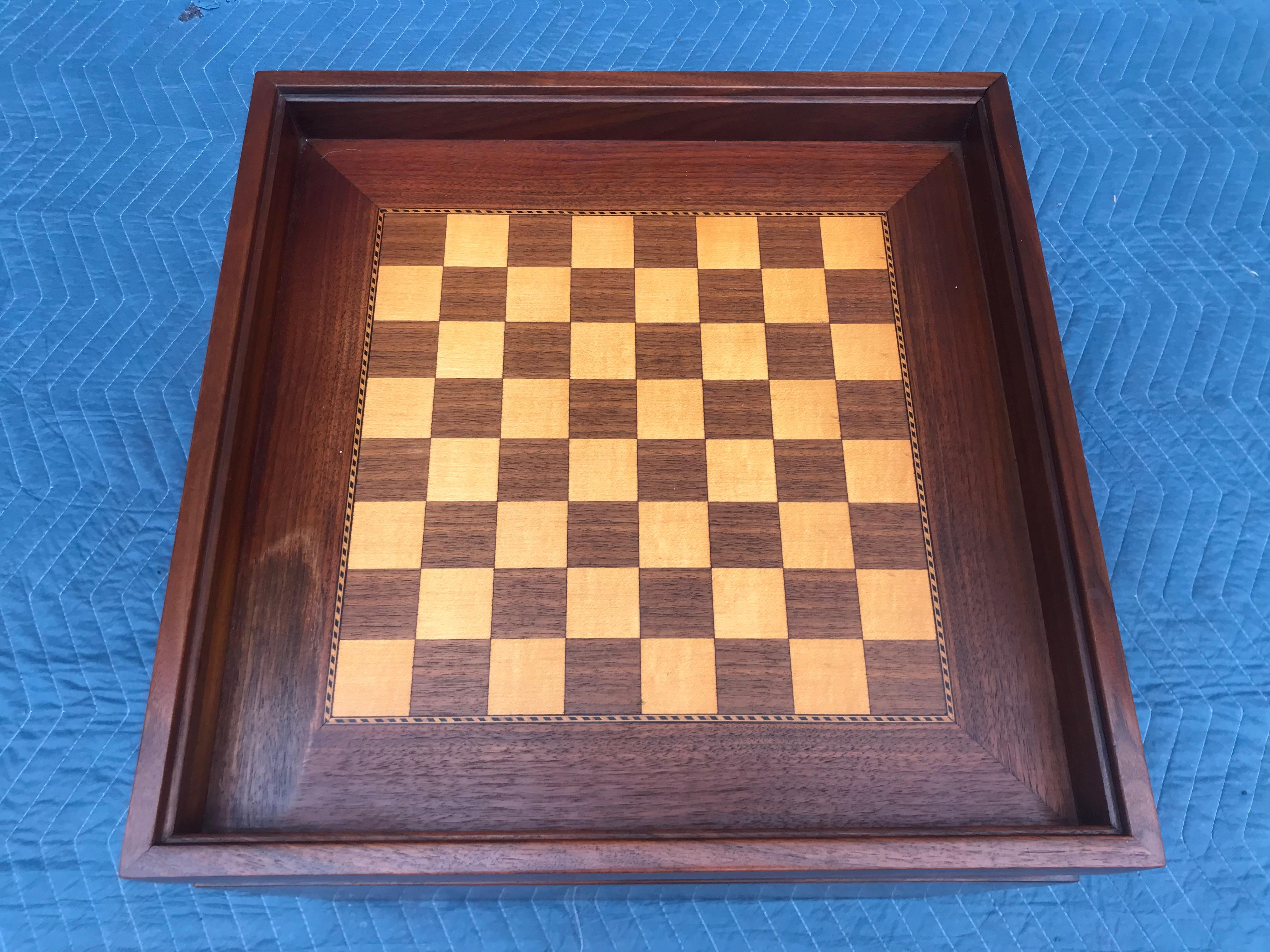 American John Keal Reversible Chess Top Storage Table, 1960s