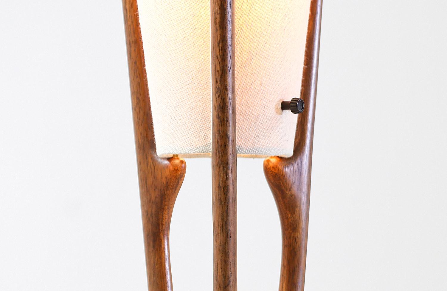 Mid-Century Modern John Keal Sculpted Floor Lamp for Modeline