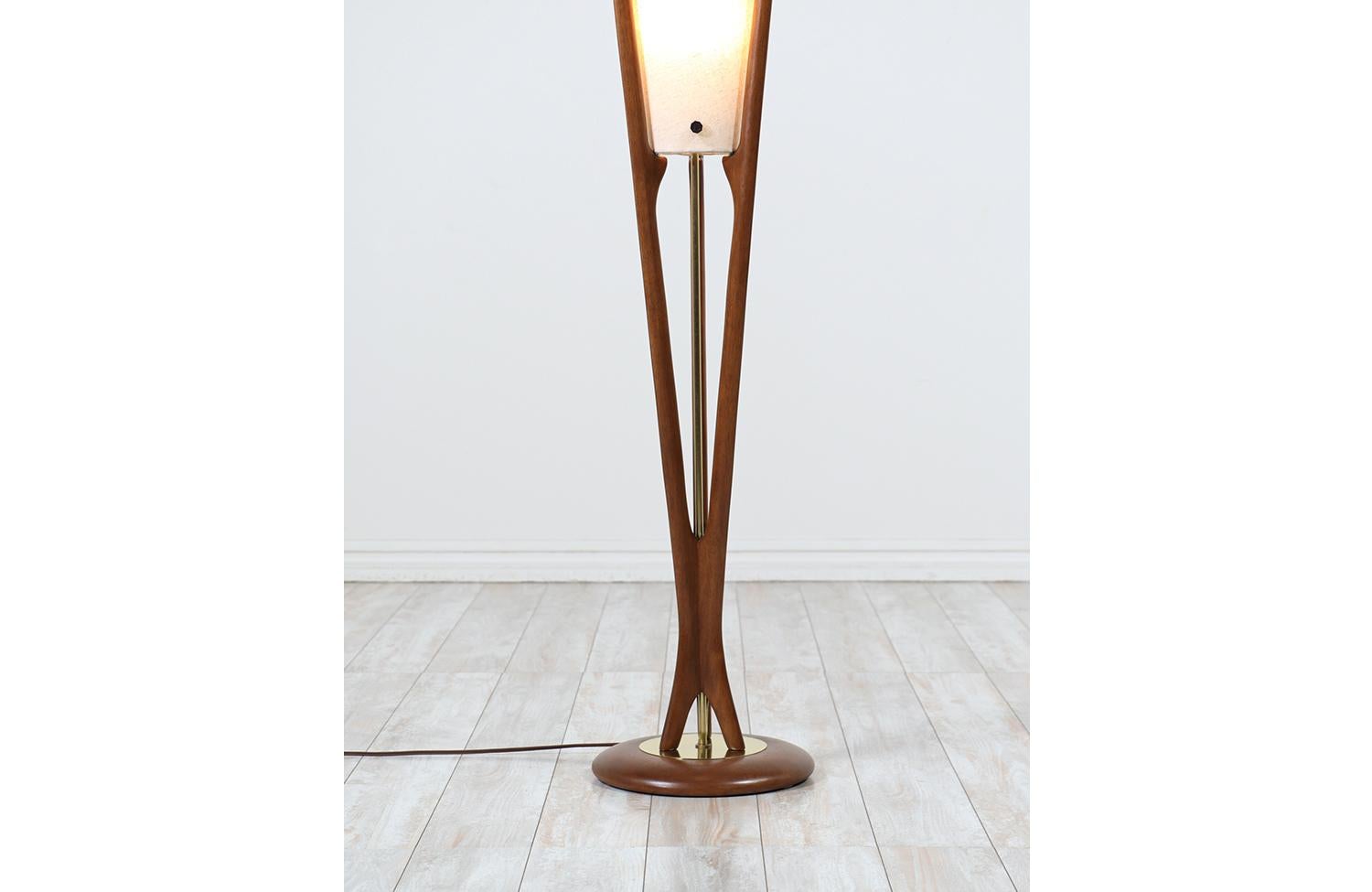 John Keal Sculpted Trident-Style Floor Lamp for Modeline In Excellent Condition In Los Angeles, CA