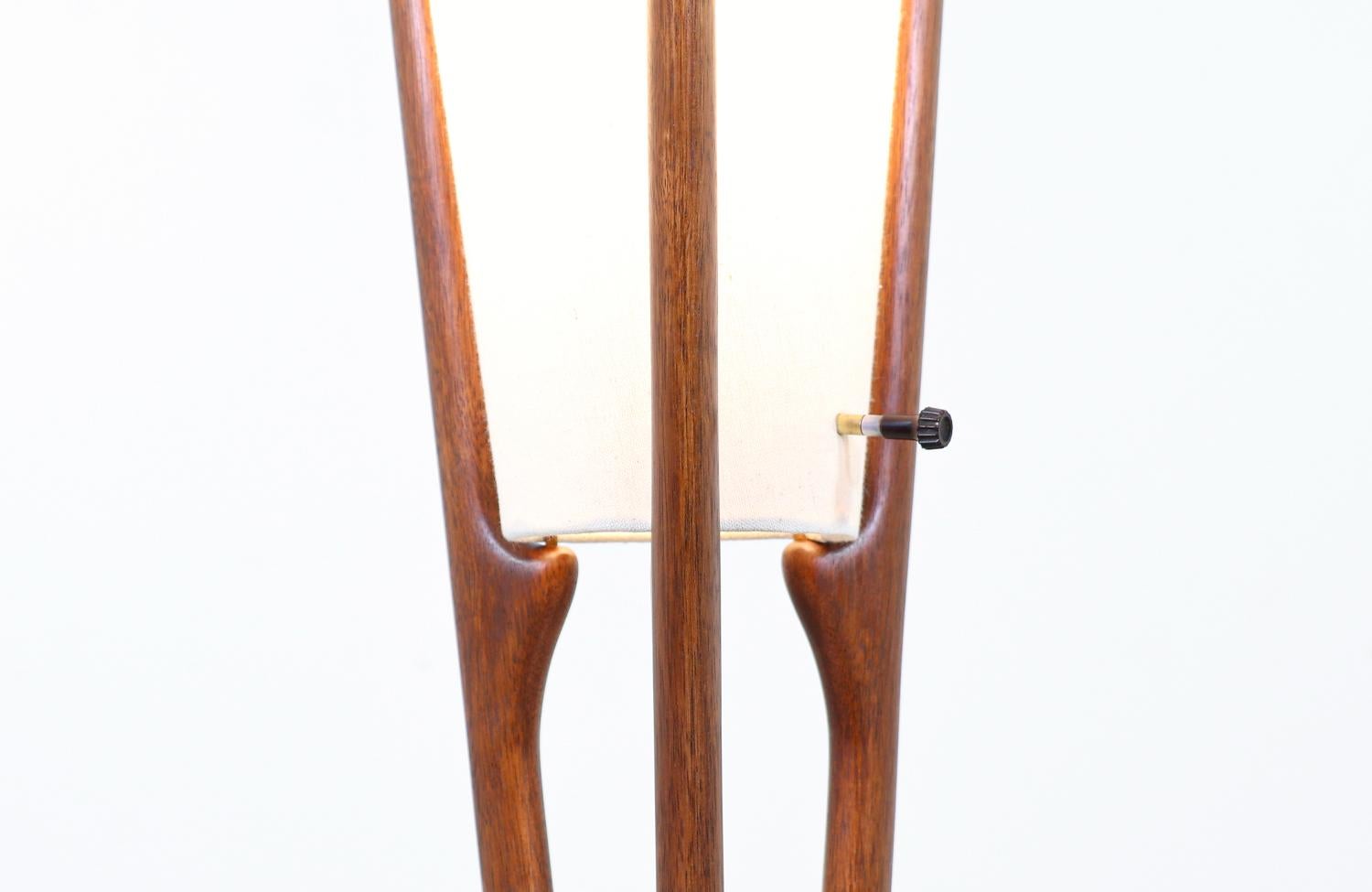Mid-20th Century John Keal Sculpted Trident-Style Floor Lamp for Modeline of California