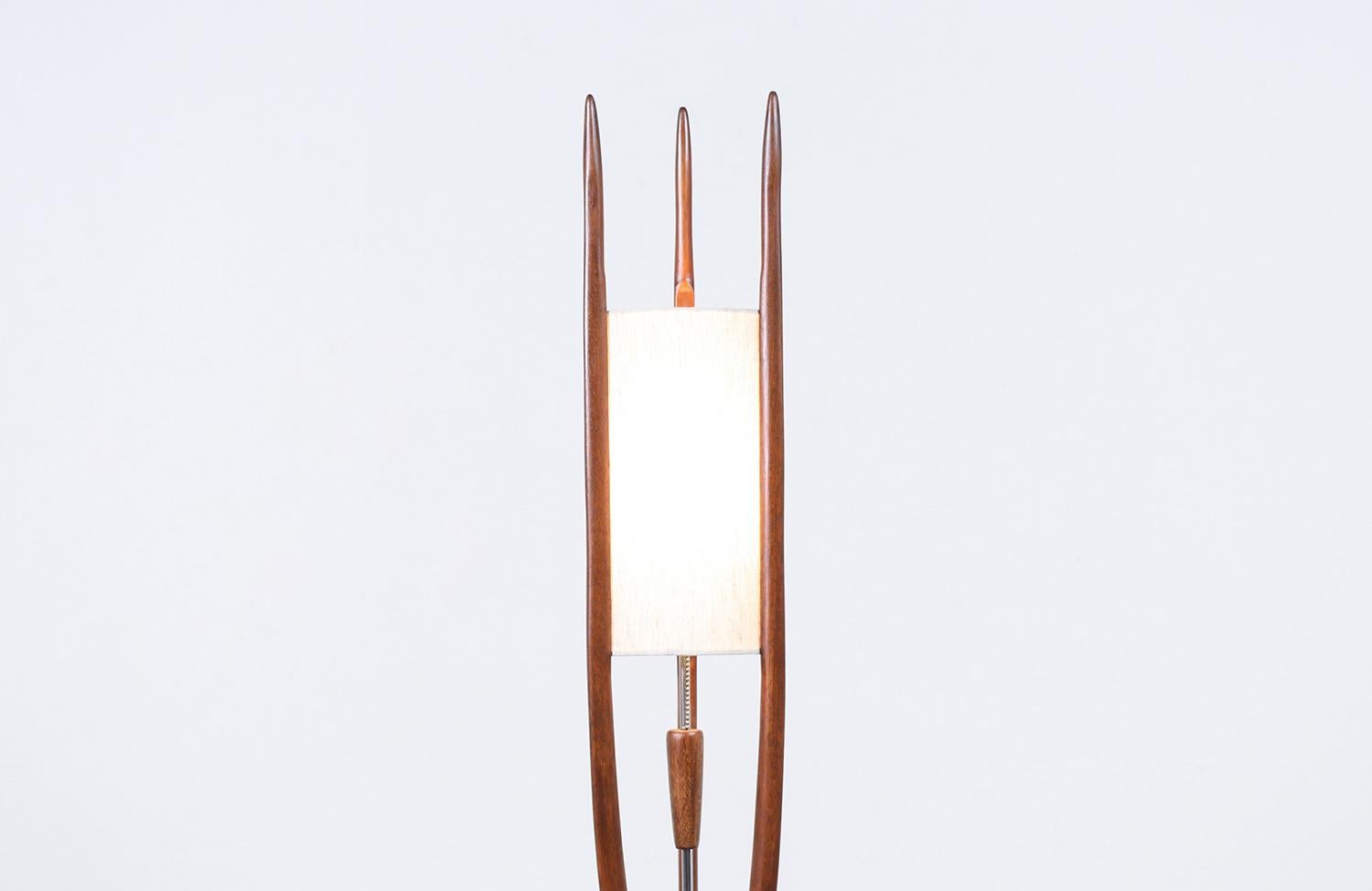 Mid-Century Modern John Keal Sculpted Trident-Style Table Lamp for Modeline