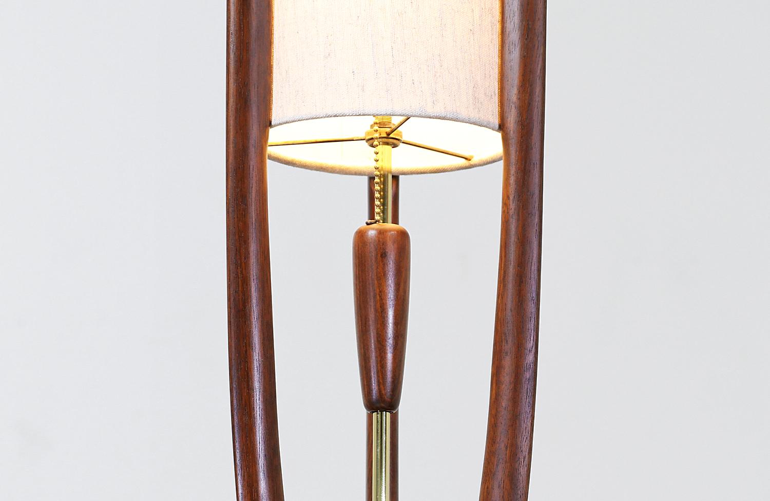 American John Keal Sculpted Walnut Table Lamp for Modeline