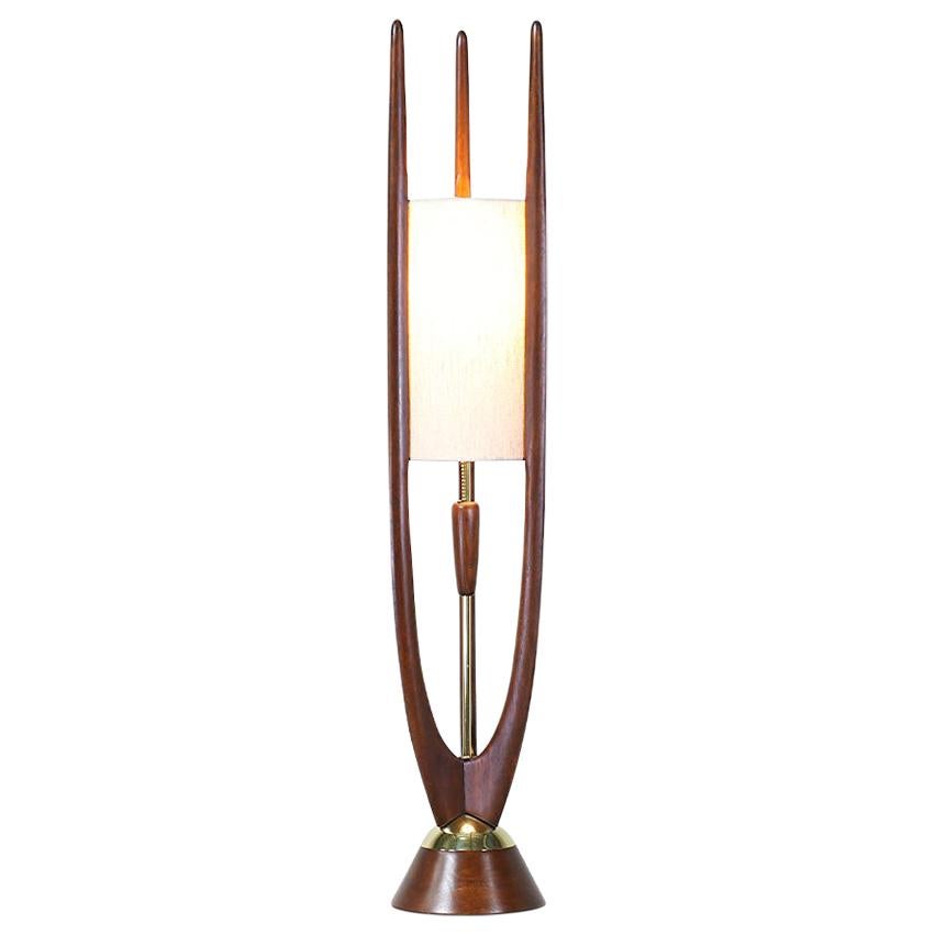 John Keal Sculpted Walnut Table Lamp for Modeline