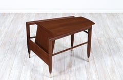 Expertly Restored - John Keal Side Table with Magazine Holder for Brown Saltman