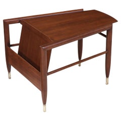 Expertly Restored - John Keal Side Table with Magazine Holder for Brown Saltman