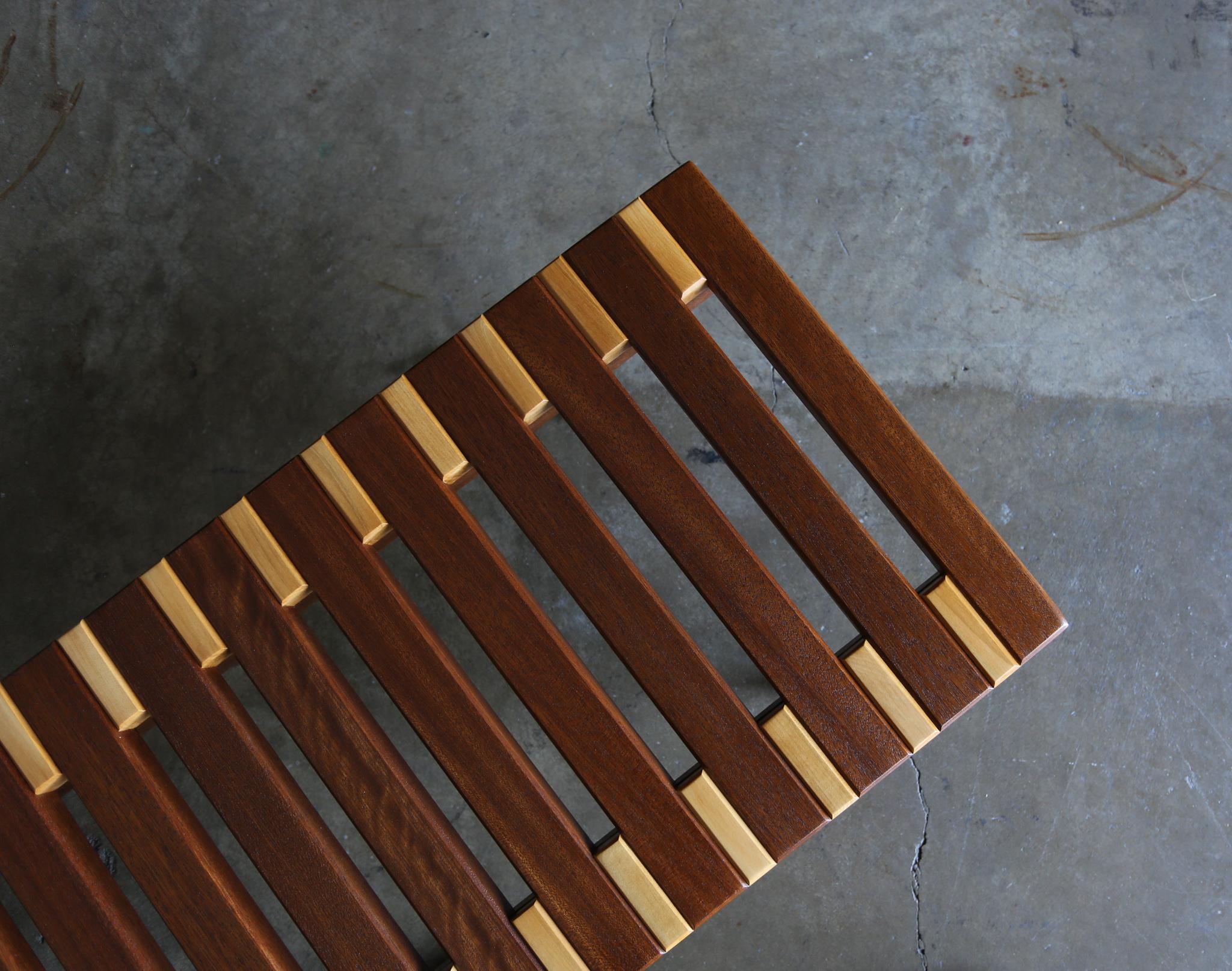 Mid-Century Modern John Keal Slatted Bench for Brown Saltman circa 1955