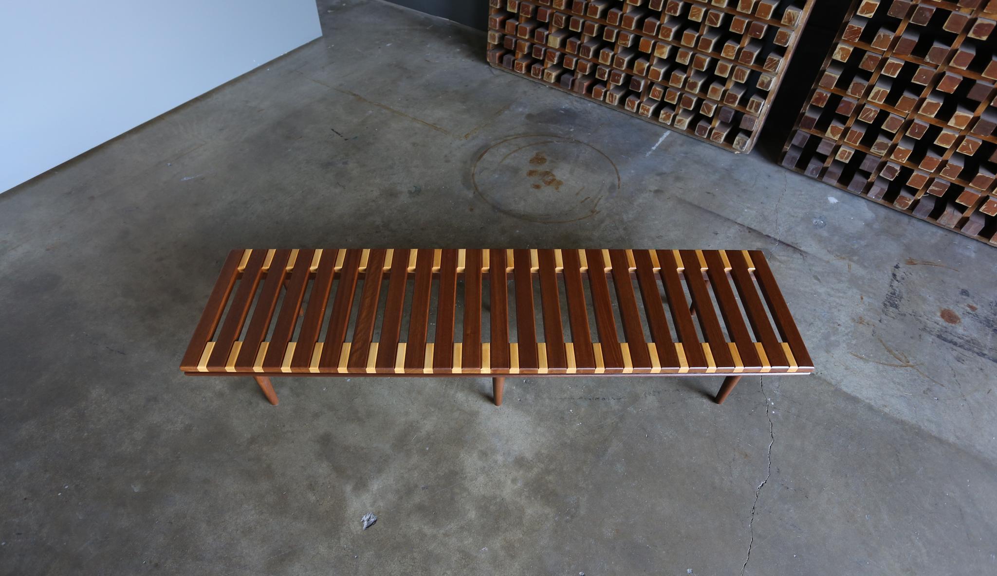 American John Keal Slatted Bench for Brown Saltman circa 1955