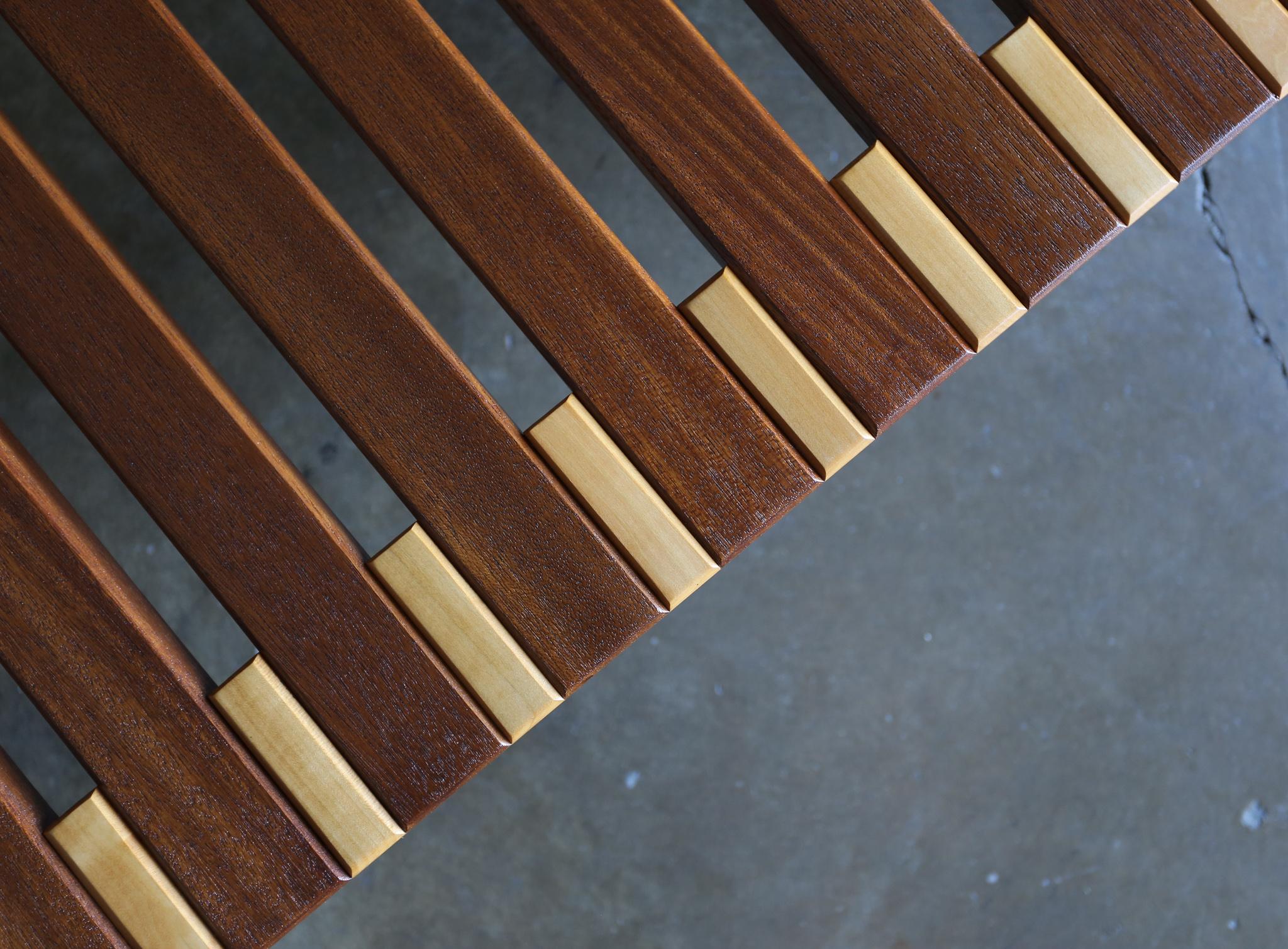 John Keal Slatted Bench for Brown Saltman circa 1955 In Good Condition In Costa Mesa, CA