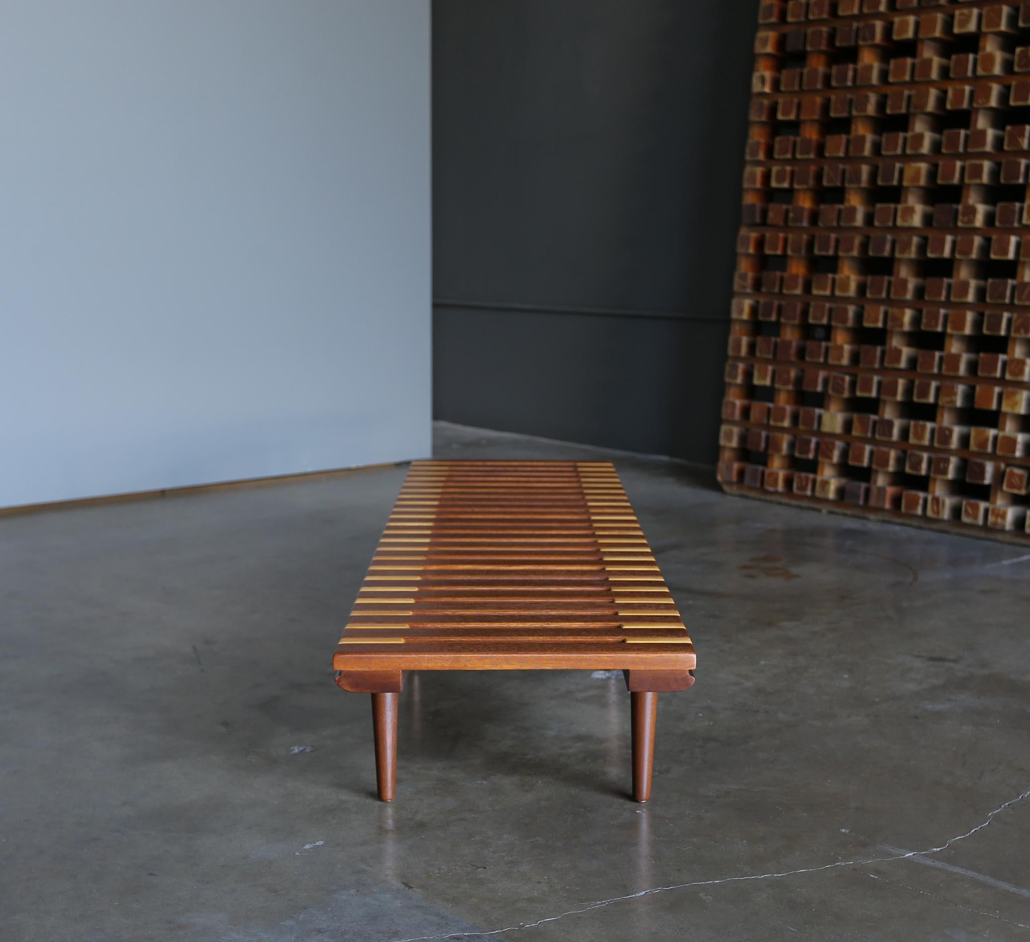 Birch John Keal Slatted Bench for Brown Saltman circa 1955