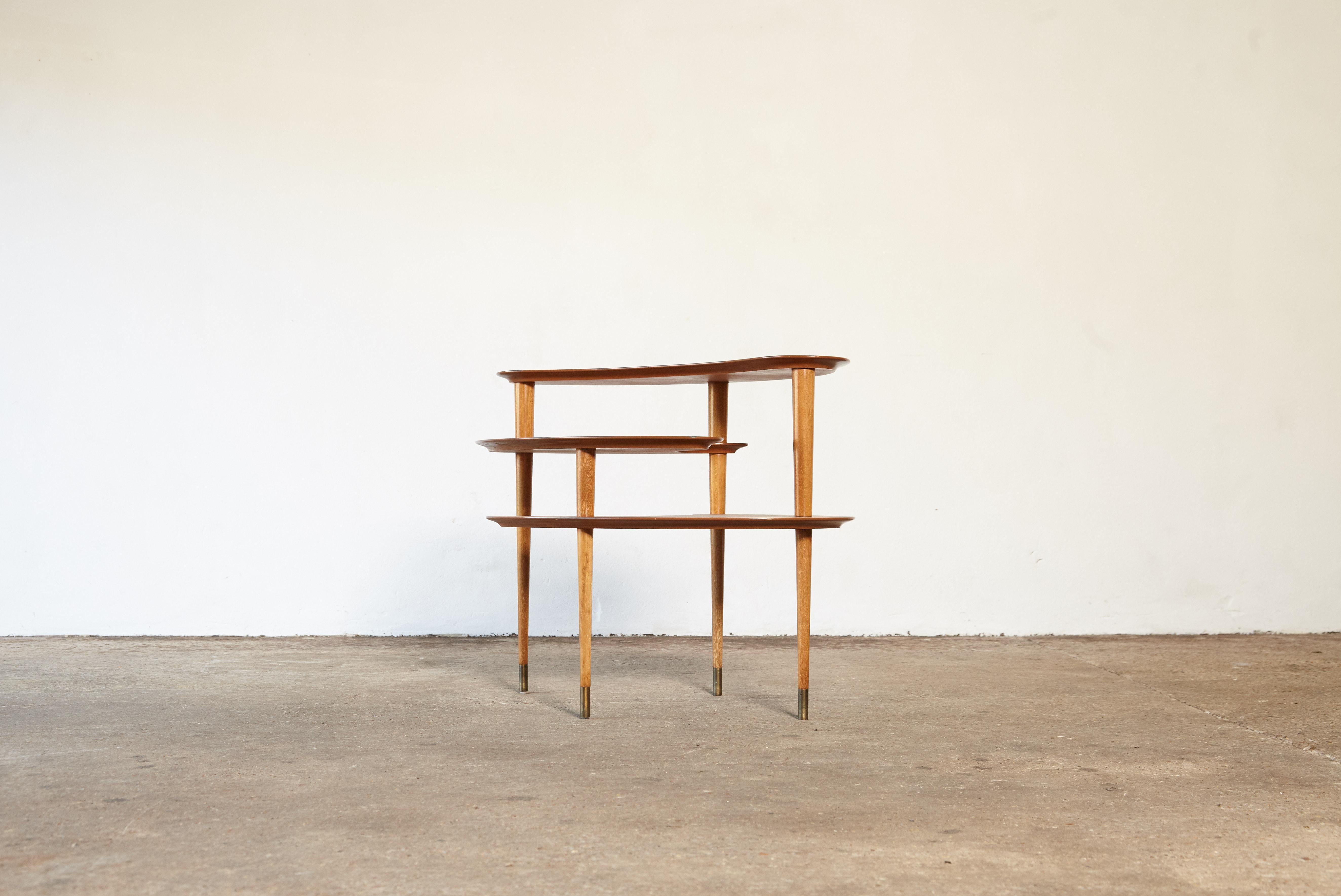 John Keal Three-Tiered Side Table, for Brown Saltman, USA, 1950s In Good Condition In London, GB