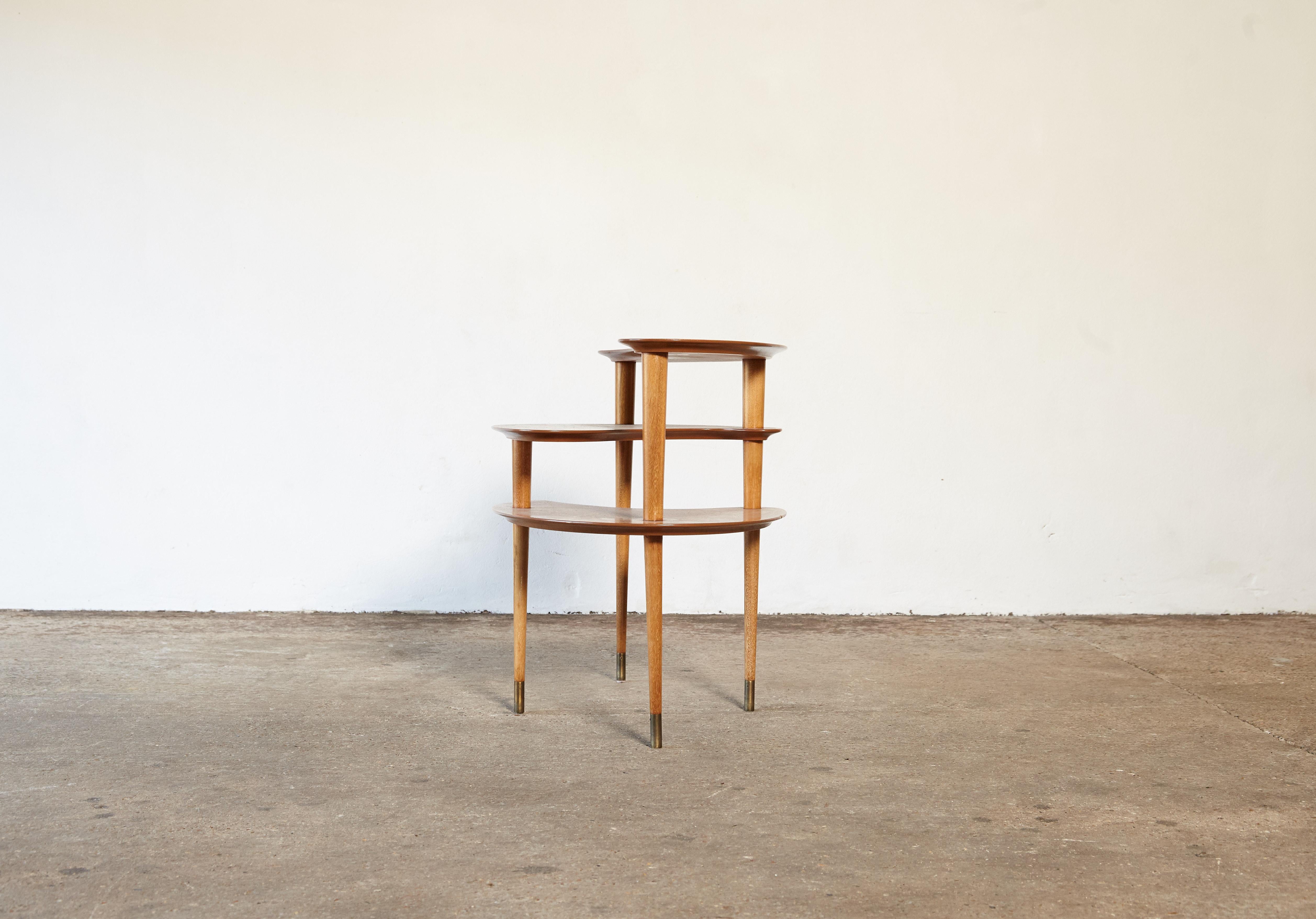 Mid-20th Century John Keal Three-Tiered Side Table, for Brown Saltman, USA, 1950s