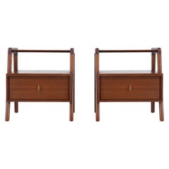 John Keal Two-Tier Nightstands for Brown Saltman