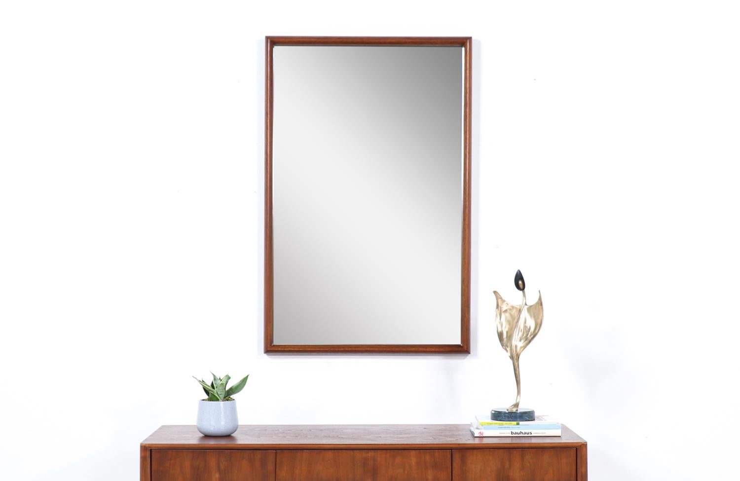 Mid-Century Modern John Keal Wall-Hanging Sculpted Mirror for Brown Saltman For Sale