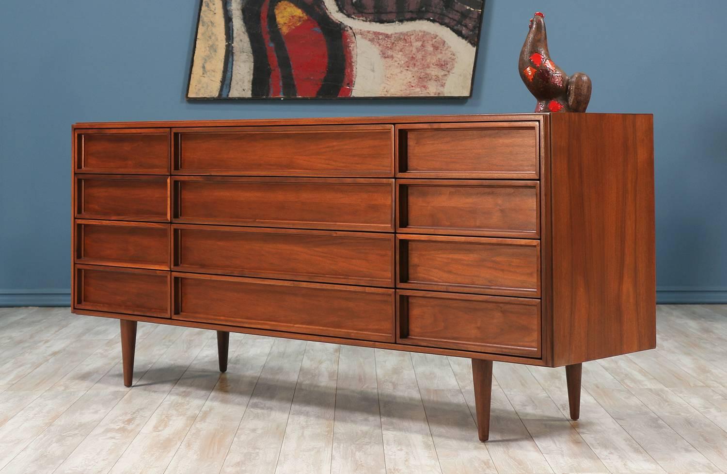 Mid-Century Modern John Keal Walnut Dresser for Brown Saltman