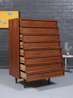 Newly Refinished - John Keal Walnut Highboy Dresser for Brown Saltman