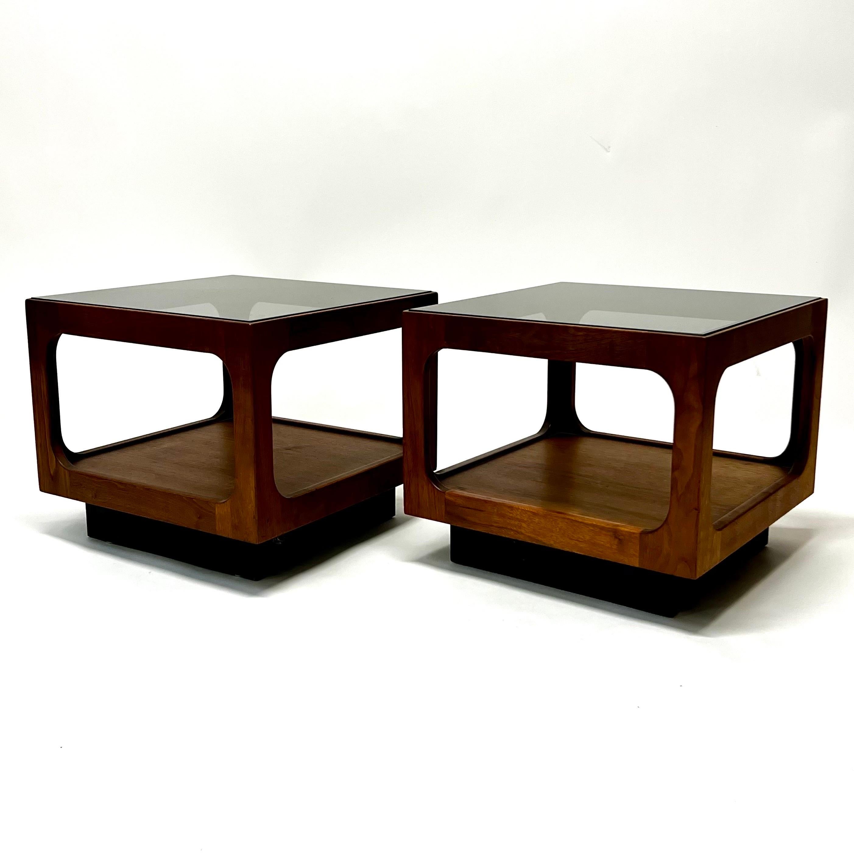 John Keal Walnut Side Tables for Brown Saltman c1960s 1
