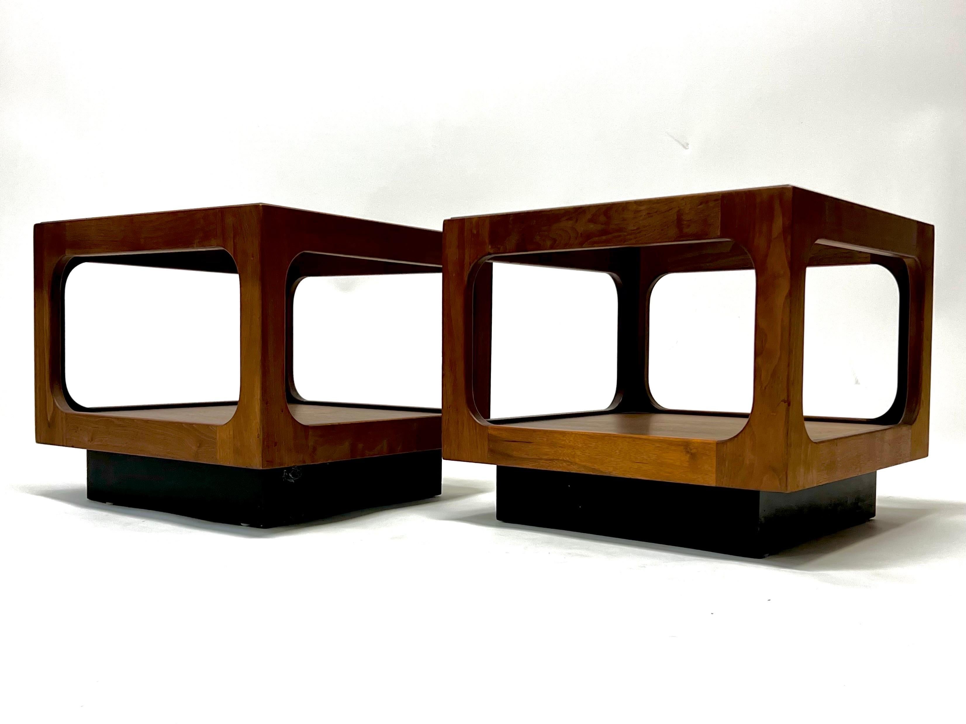 John Keal Walnut Side Tables for Brown Saltman c1960s 2
