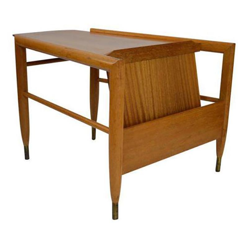 Pair of side tables Designed by John Keal for Brown Saltman. This mahogany 