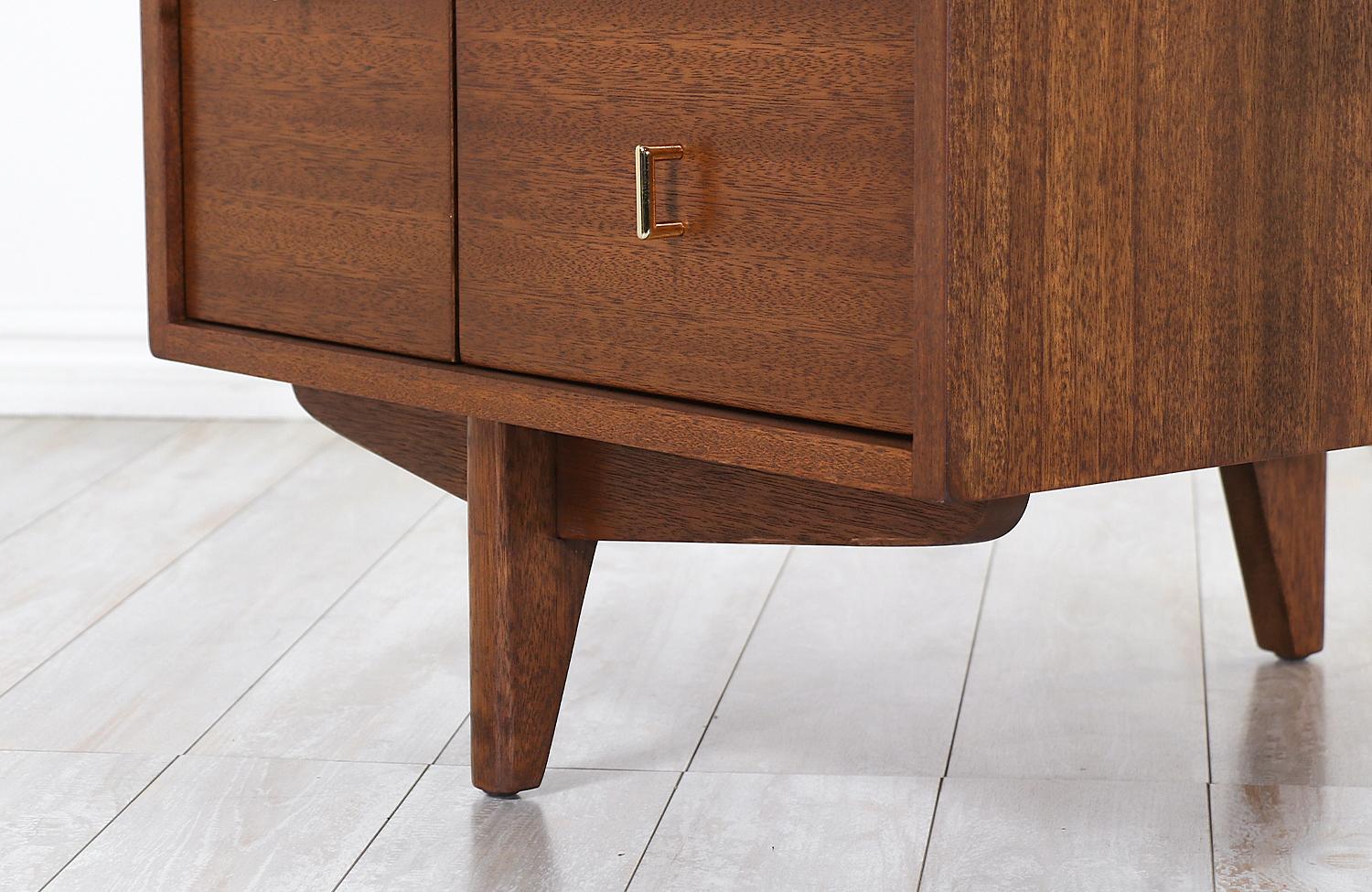 Mid-20th Century John Keal Writing Desk with Bookshelf for Brown Saltman