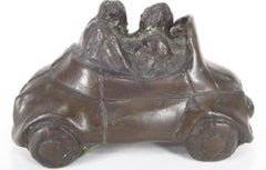 Automobile Scultura in bronzo Auto, John Kearney Auto Toy Art Chicago Modernista