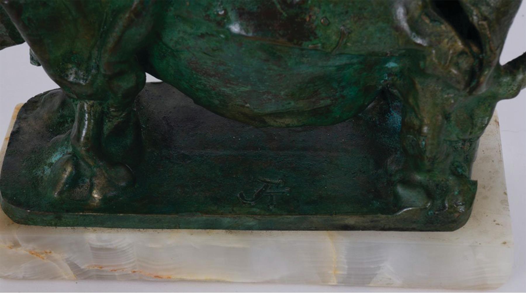 Escultura de Godiva desnuda montando un rinoceronte, Siglo XX en venta 12